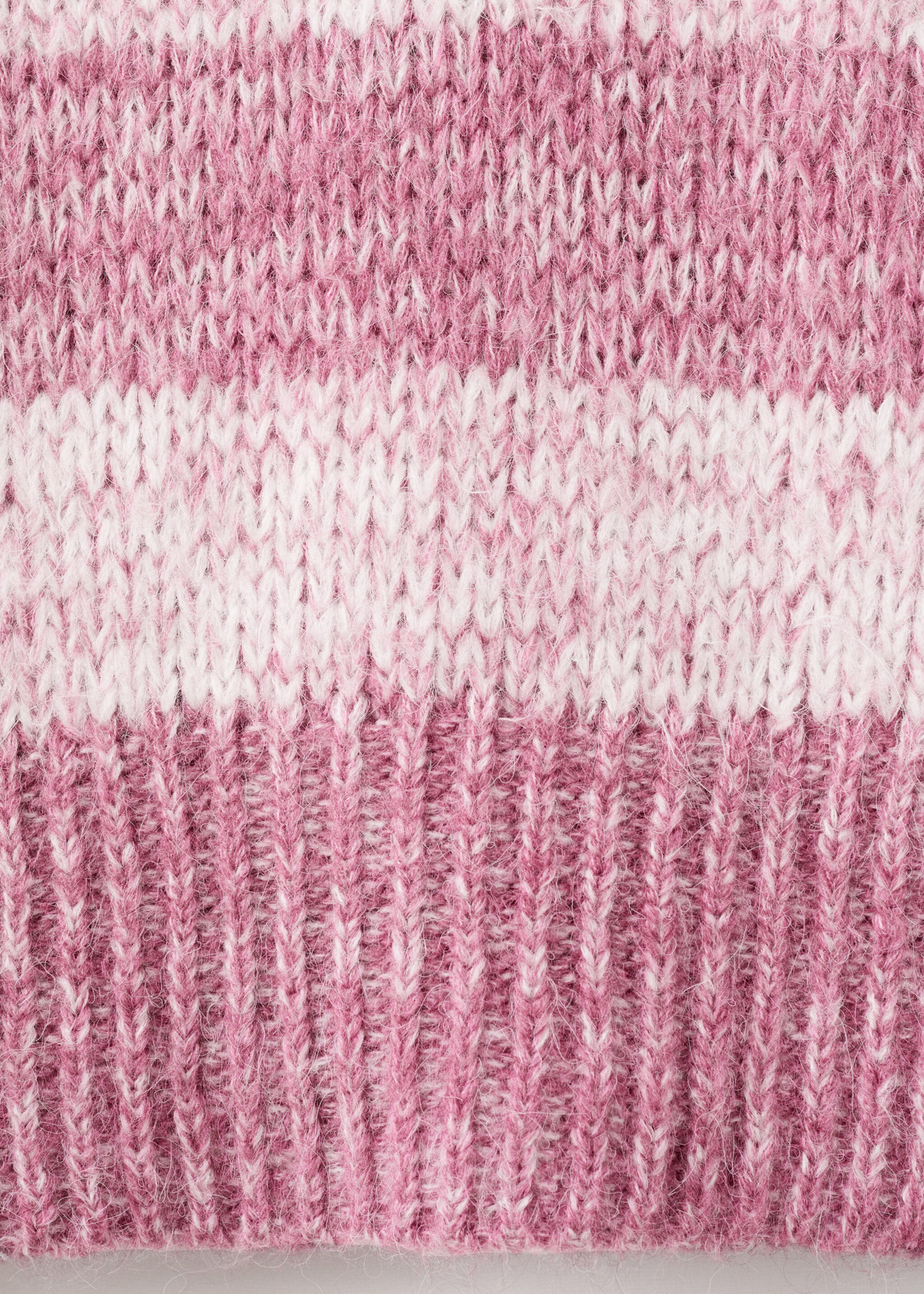 Oversized striped sweater - Details of the article 0, Pastel Pink. Ref: 27011317-00.