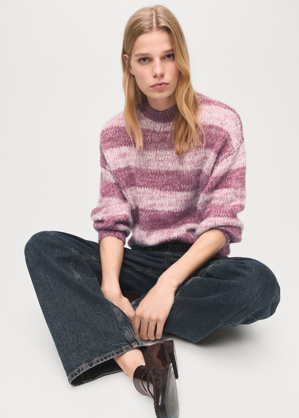 Mango Oversized striped sweater