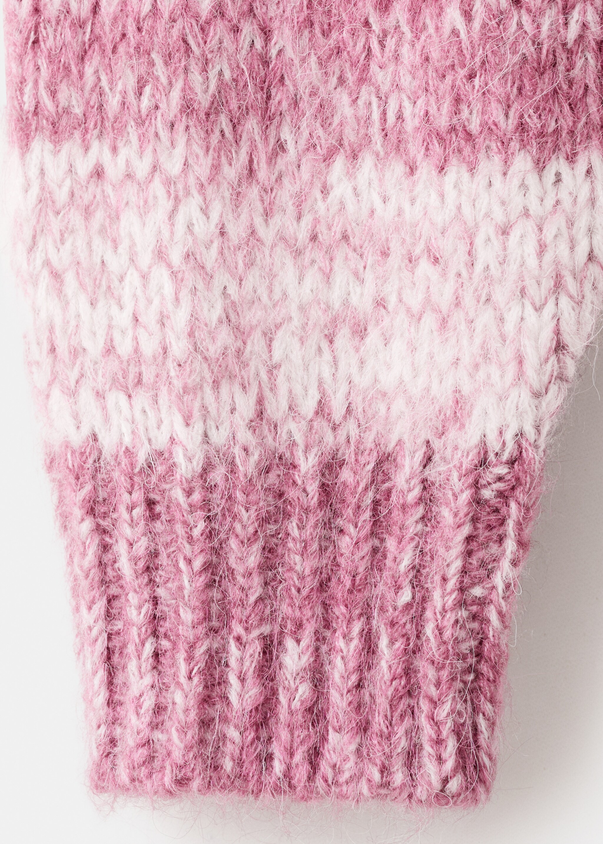 Oversized striped sweater - Details of the article 8, Pastel Pink. Ref: 27011317-00.