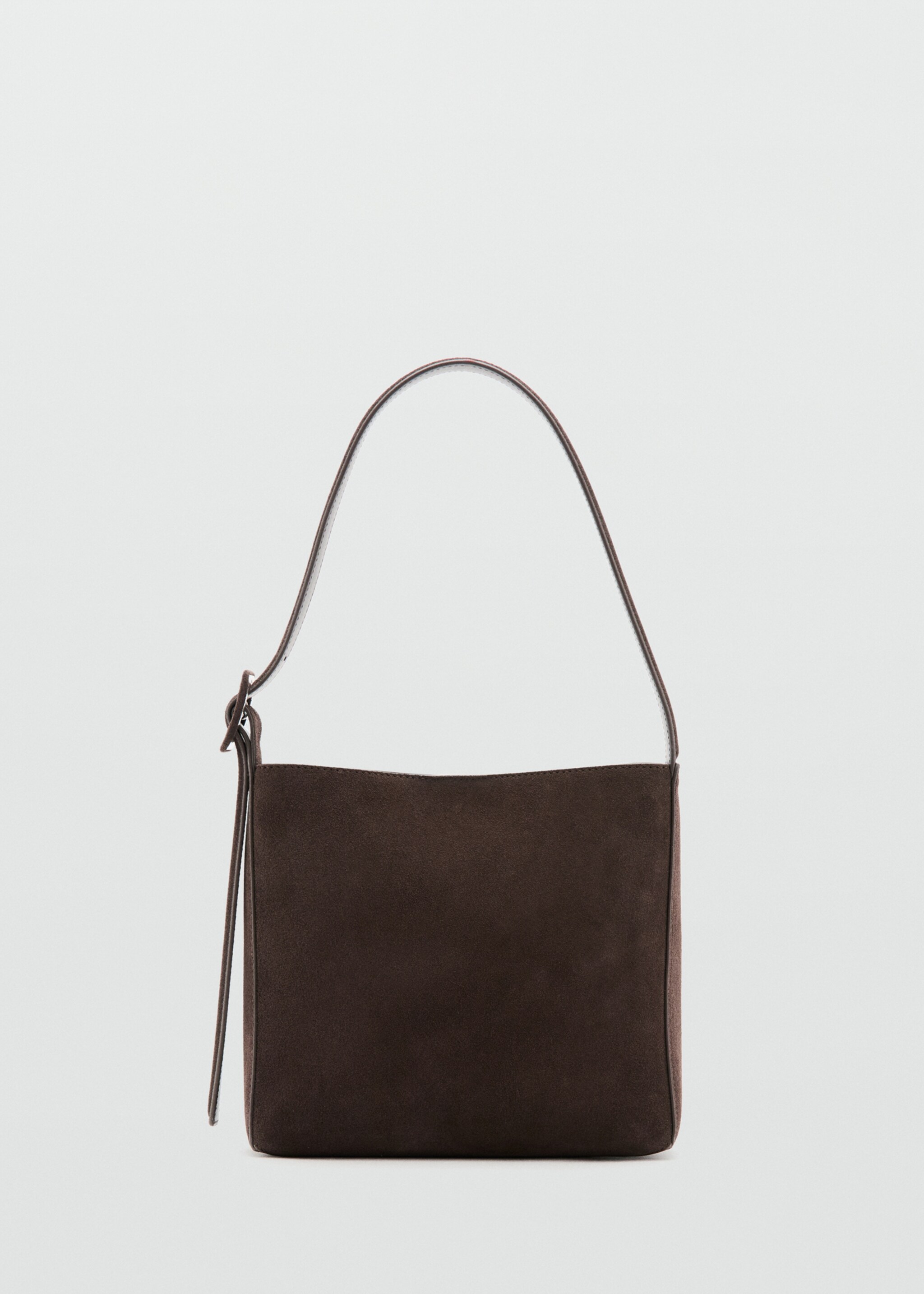 Suede leather shopper bag - Article without model, Chocolate. Ref: 27011323-00.