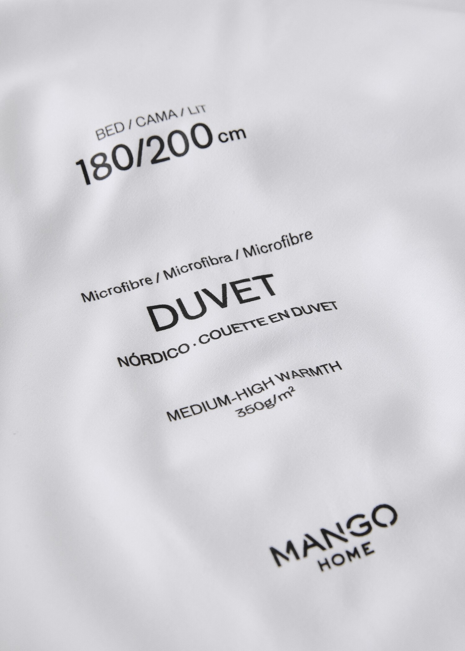 350gr/m2 microfibre duvet filling for 150/160 cm bed - Details of the article 4