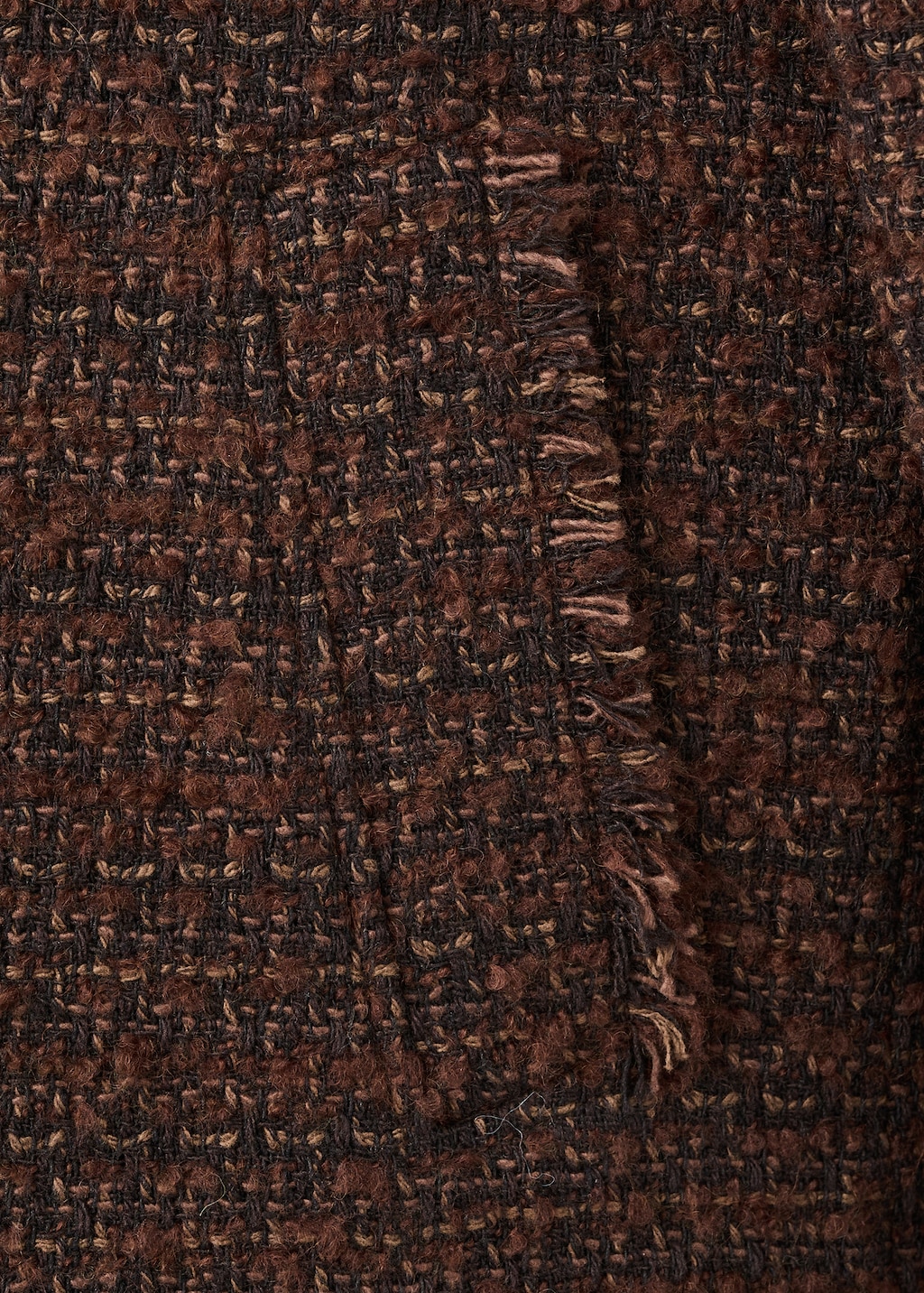 Tweed jacket with frayed ends