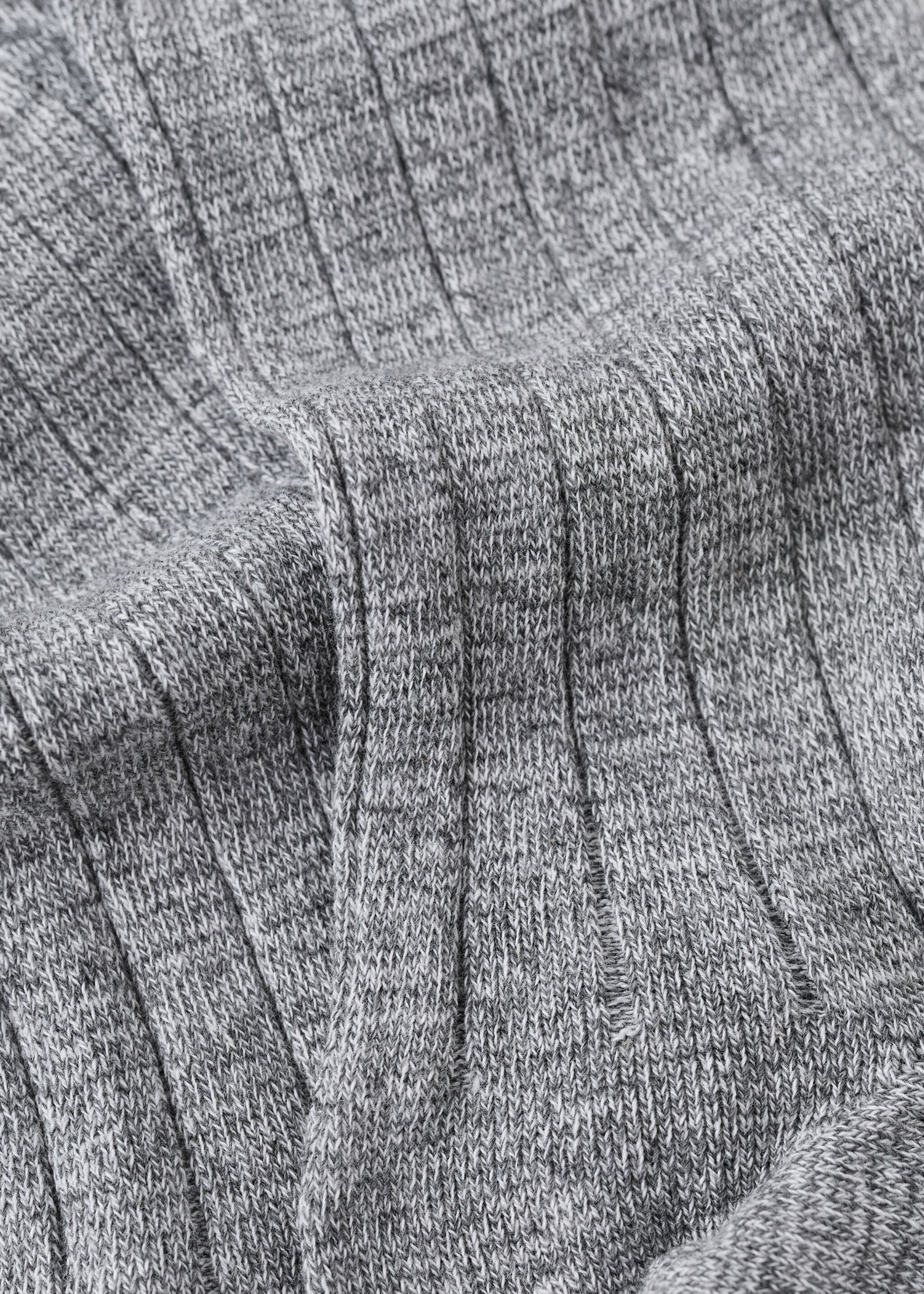 Chaussettes coton maille côtelée - Détail de l'article 0, Gris chiné clair. Ref: 27011331-00.