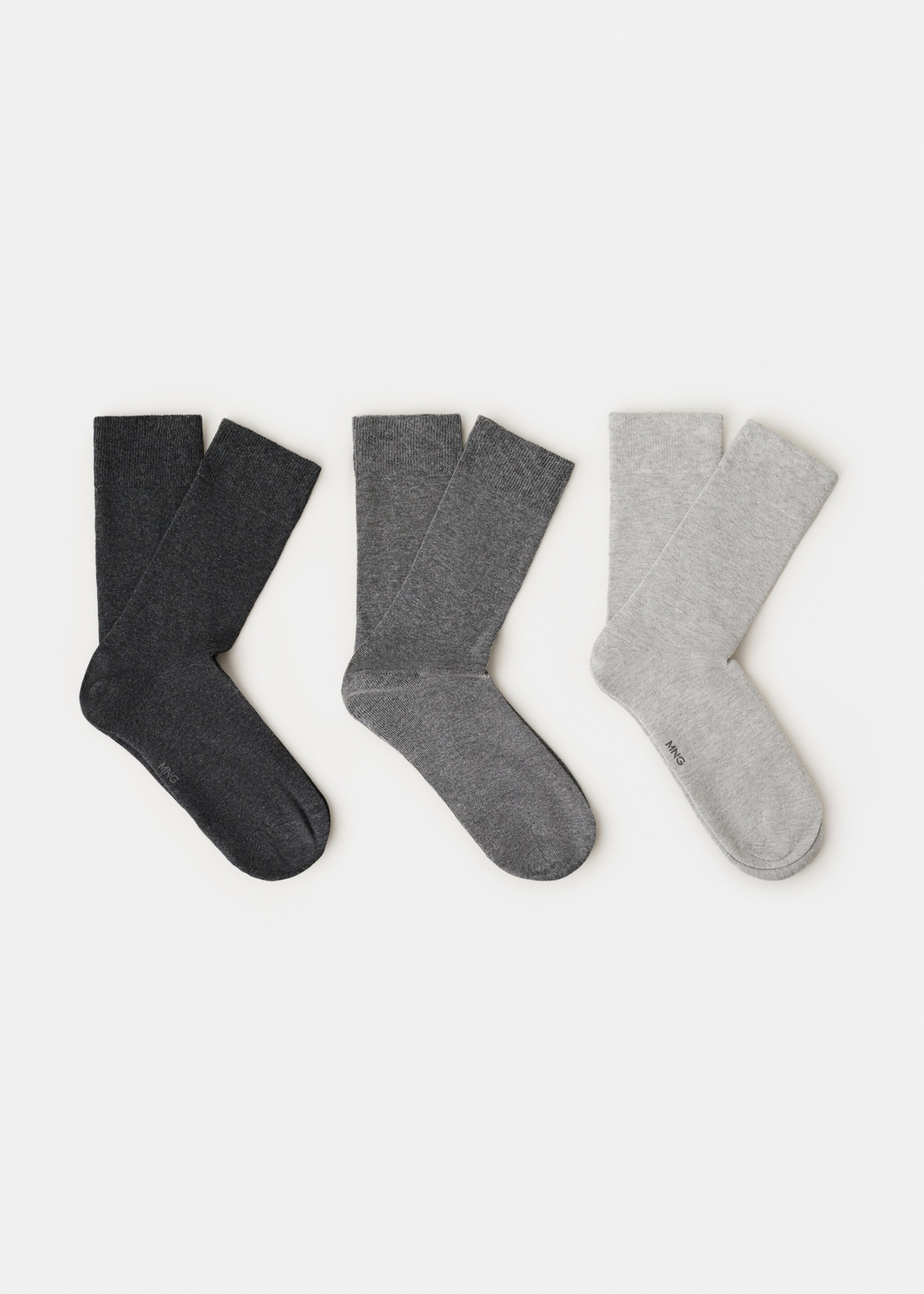 Lot 3 paires de chaussettes coton - Article sans modèle, Gris. Ref: 27011345-00.