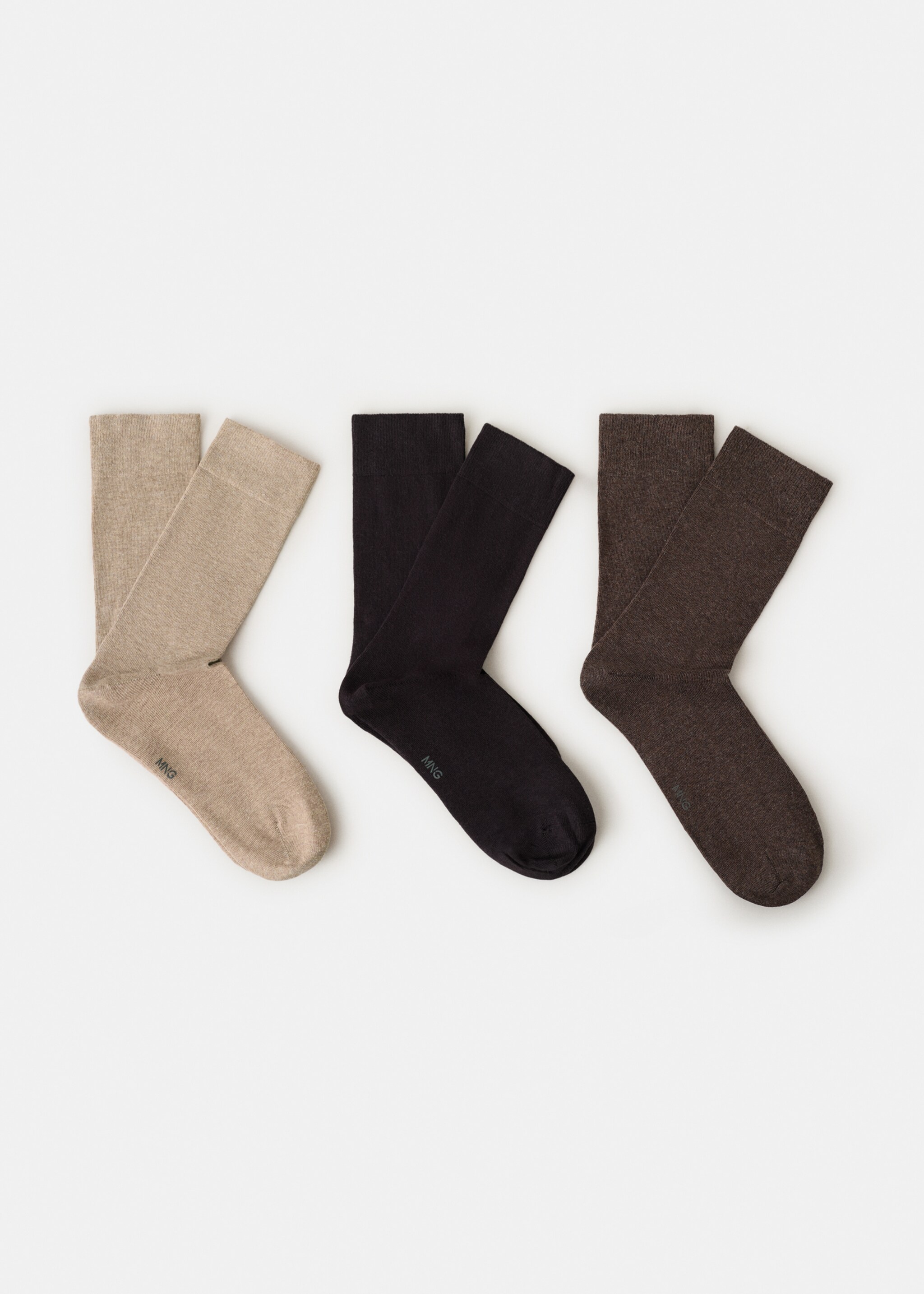 Pack of 3 cotton socks - Article without model, Brown. Ref: 27011346-00.