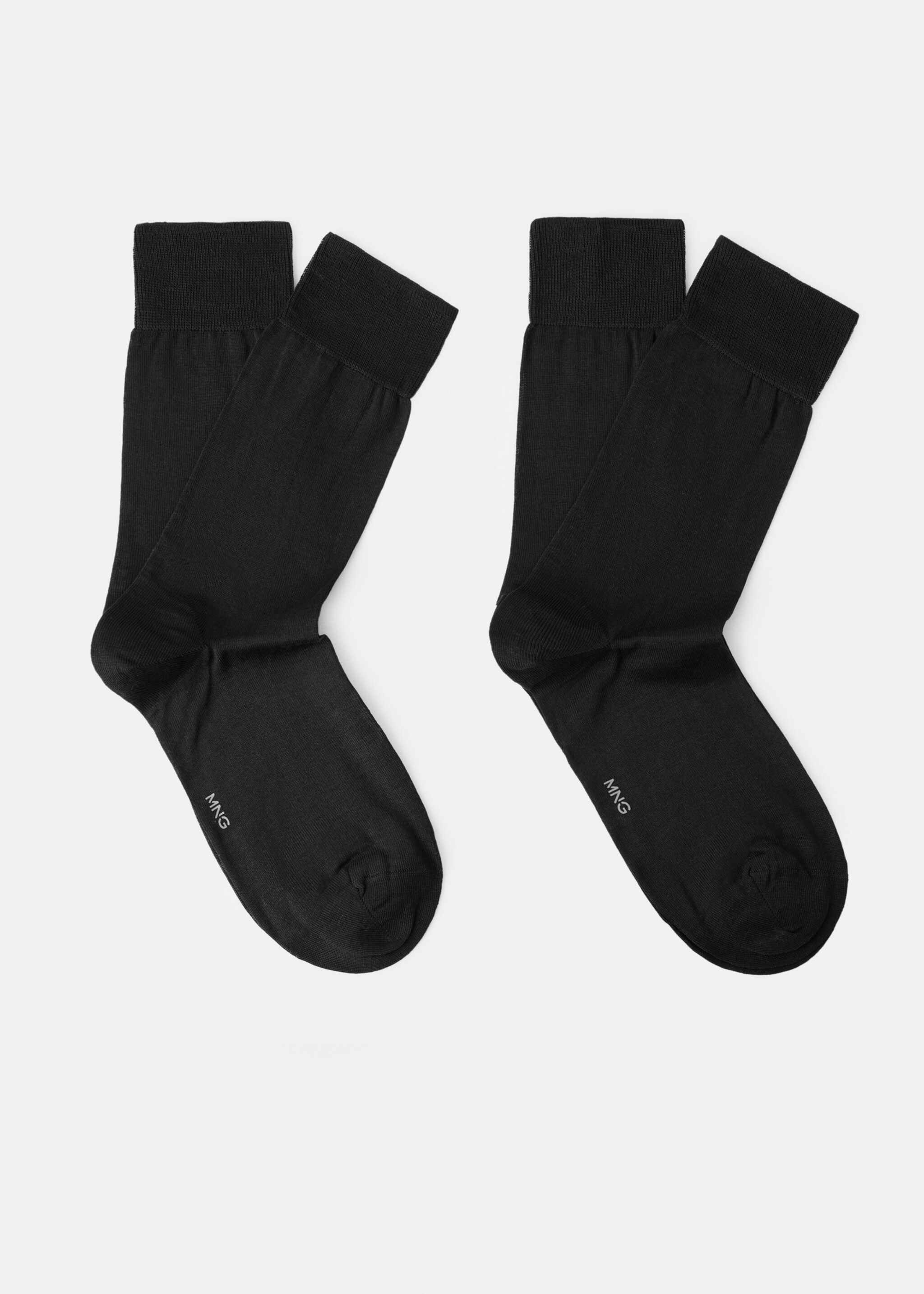 Pack of 2 long cotton socks - Article without model, Black. Ref: 27011348-00.