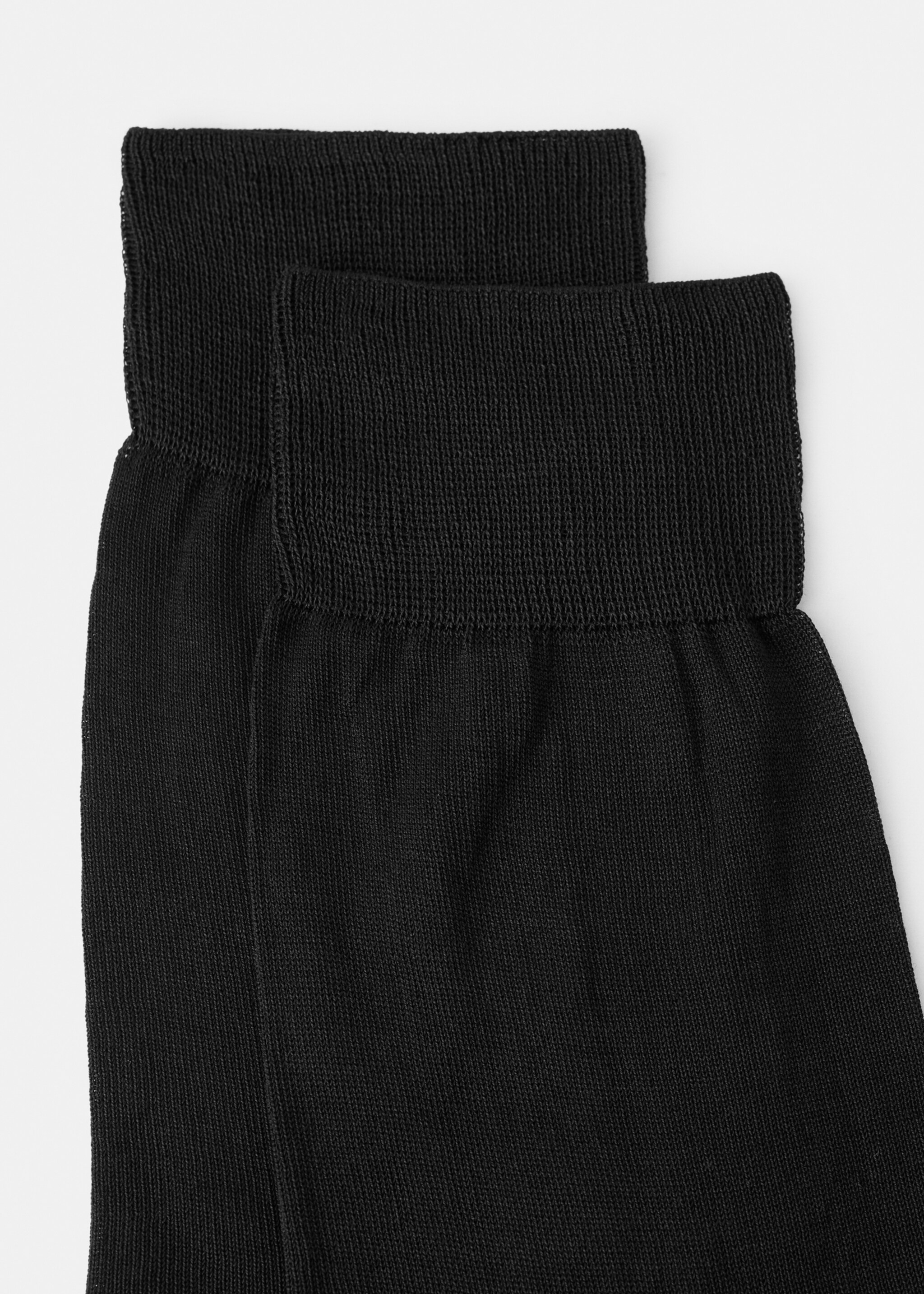 Pack of 2 long cotton socks - Reverse of the article, Black. Ref: 27011348-00.