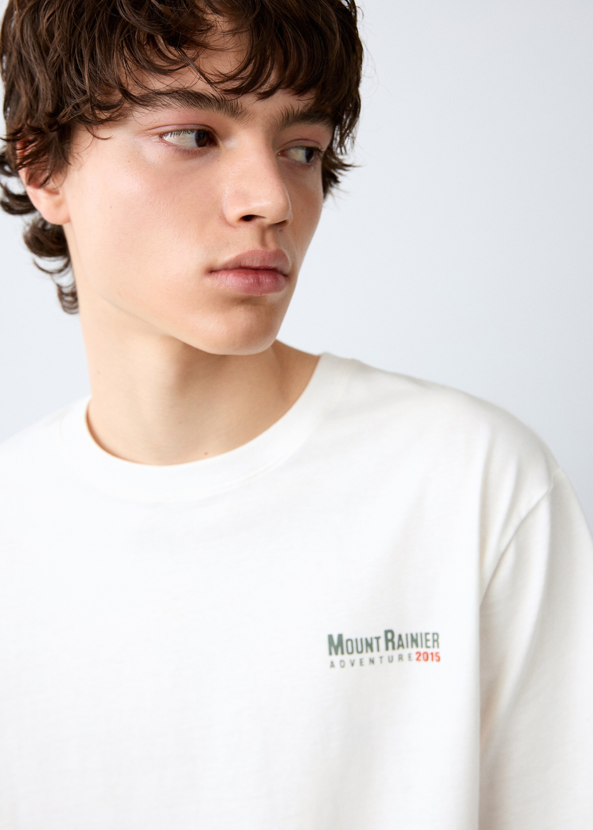 T-shirt imprimé manches courtes - Détail de l'article 1, Blanc cassé. Ref: 27011517-00.