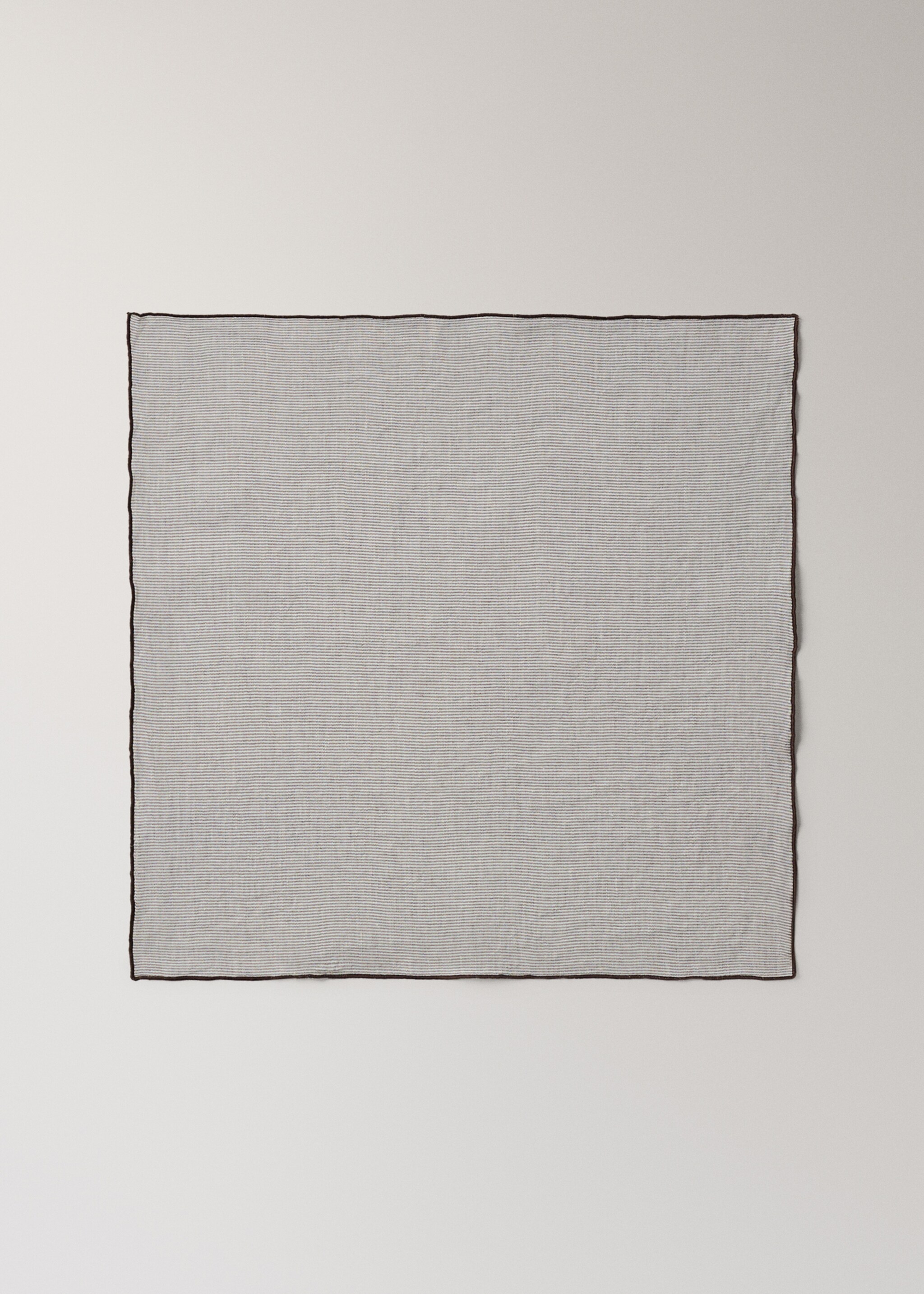 Serviettes de table lin coton rayures - Article sans modèle, Marron clair/pastel. Ref: 27011523-00.