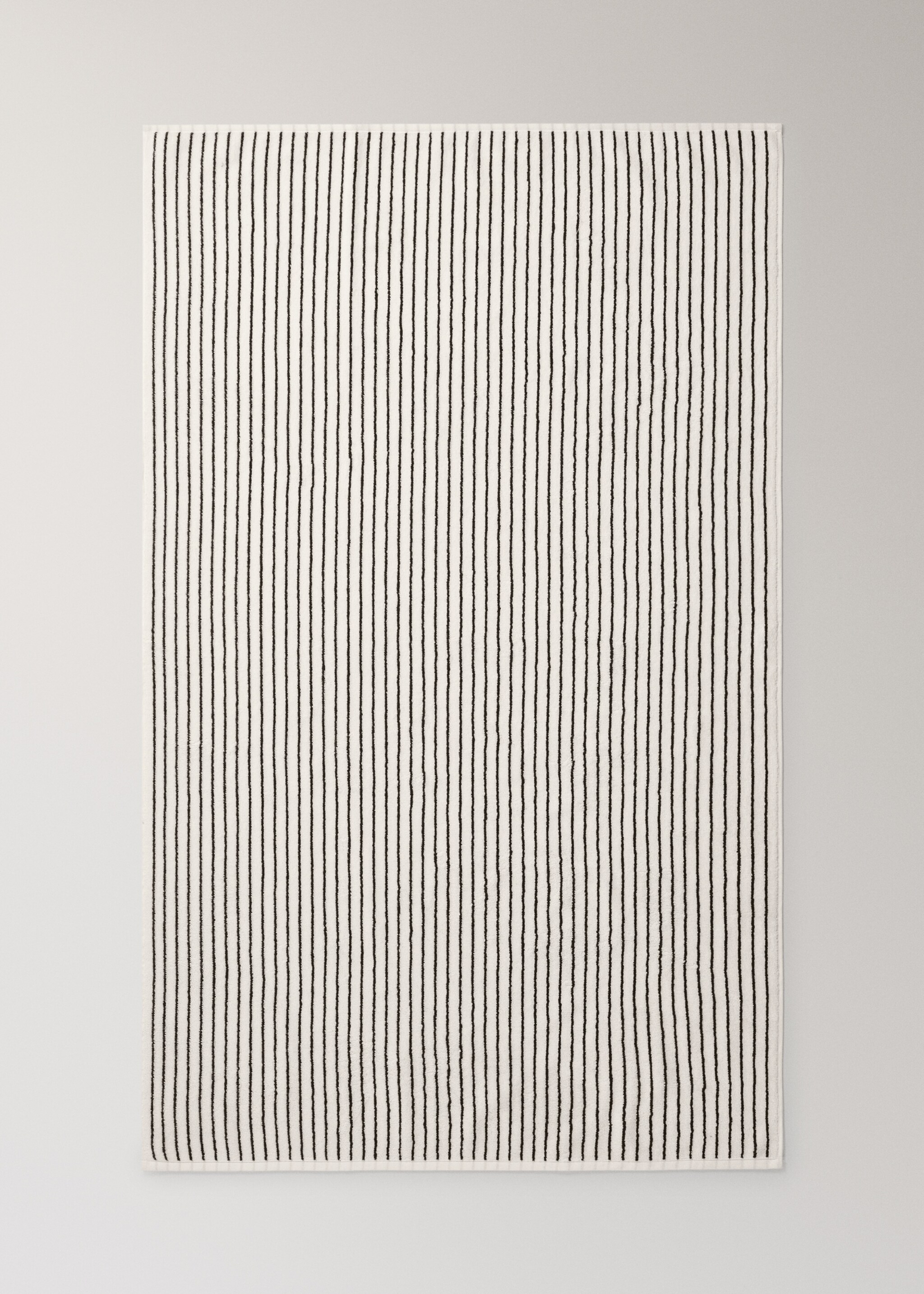 Toalla baño algodón raya bicolor - Detalle del artículo 3, Blanco roto. Ref: 27011535-00.