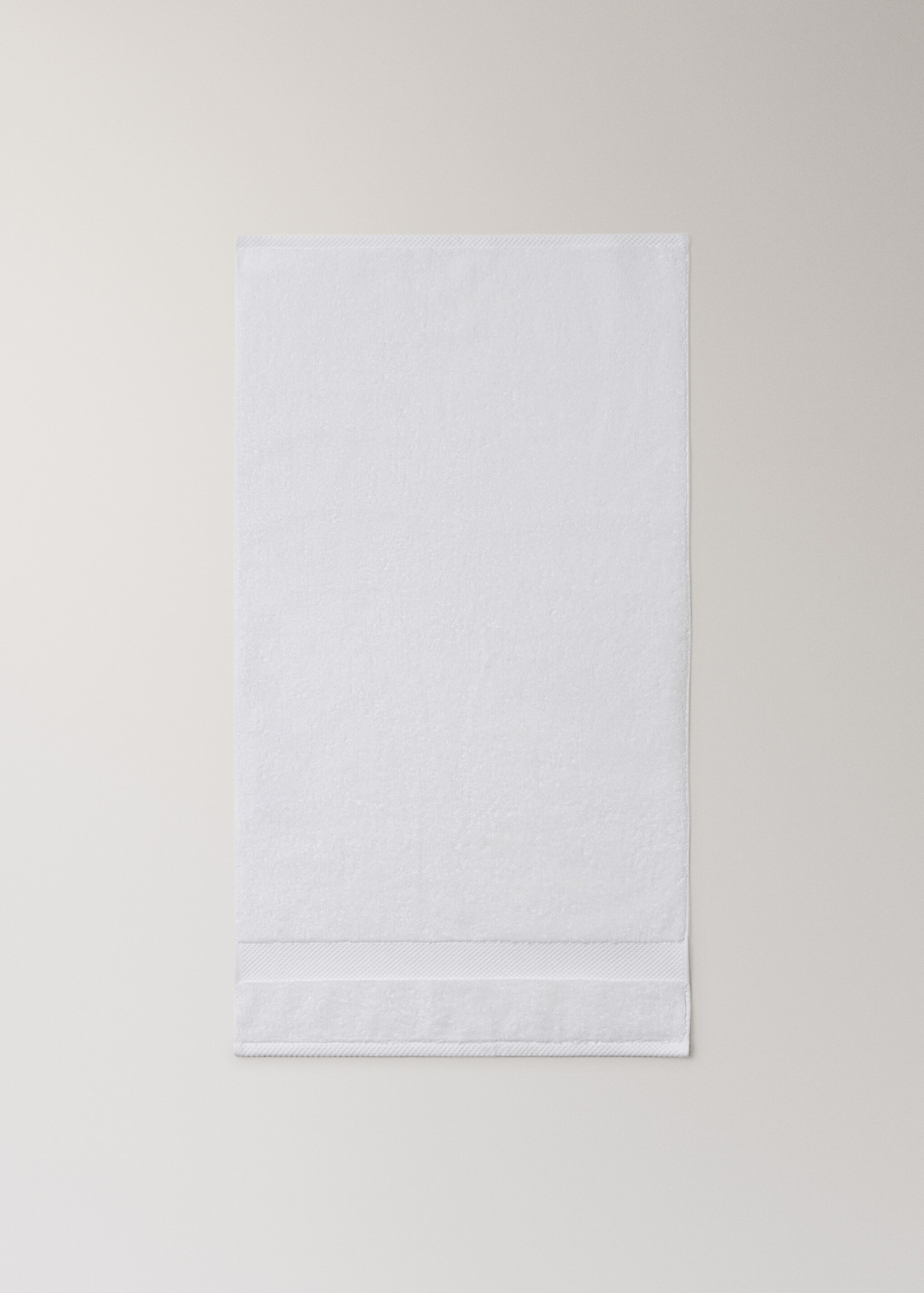Extra-soft cotton hand towel - Details of the article 3, White. Ref: 27011539-00.