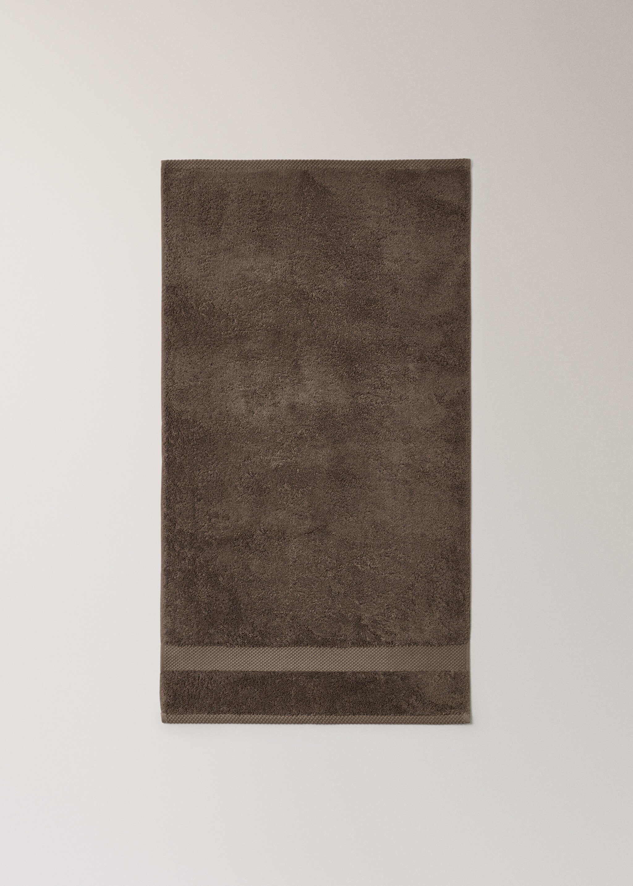 Extra-soft cotton hand towel - Details of the article 3, Brown. Ref: 27011539-00.