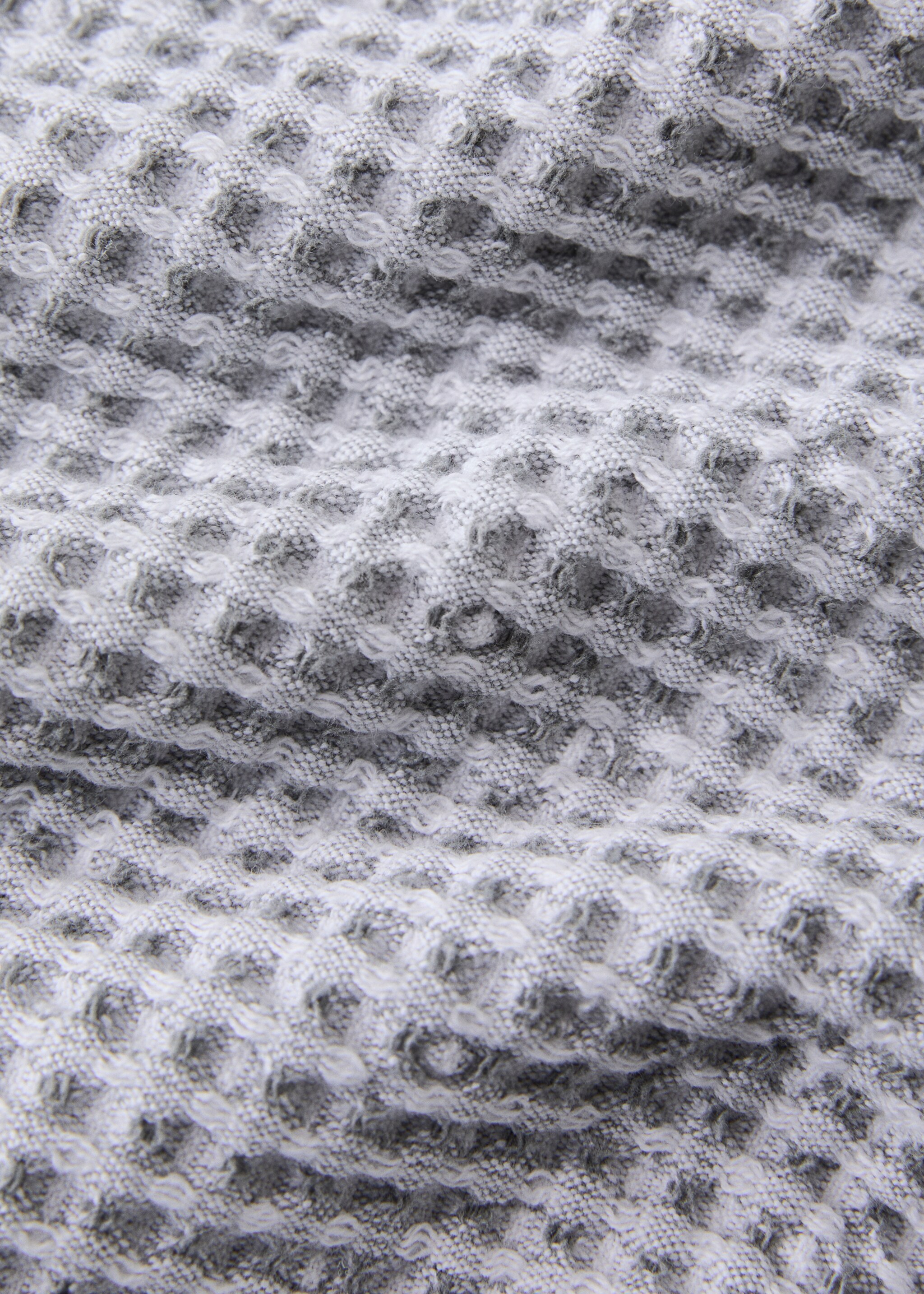 Tovallola lavabo cotó arrissat waffle - Detall de l'article 1, Gris. Ref: 27011550-00.