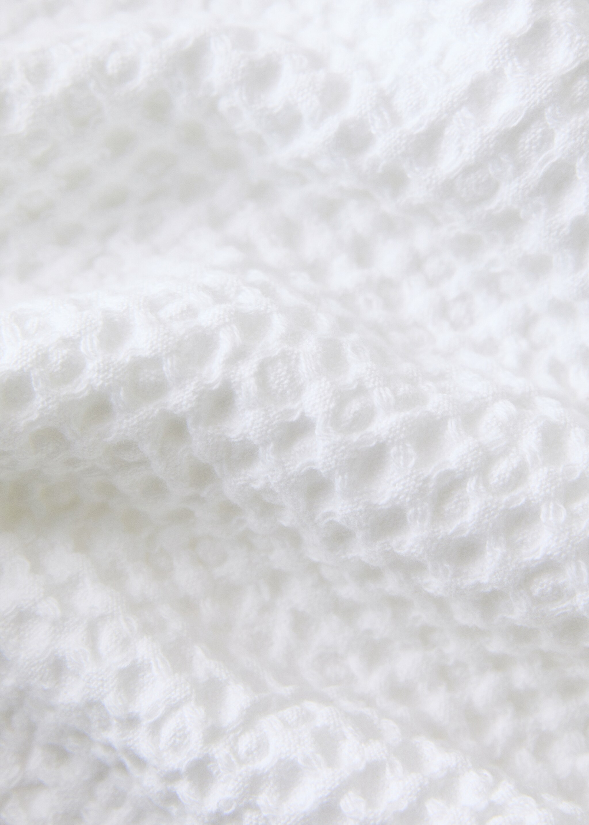 Waffle cotton terry bath towel - Details of the article 1, White. Ref: 27011551-00.