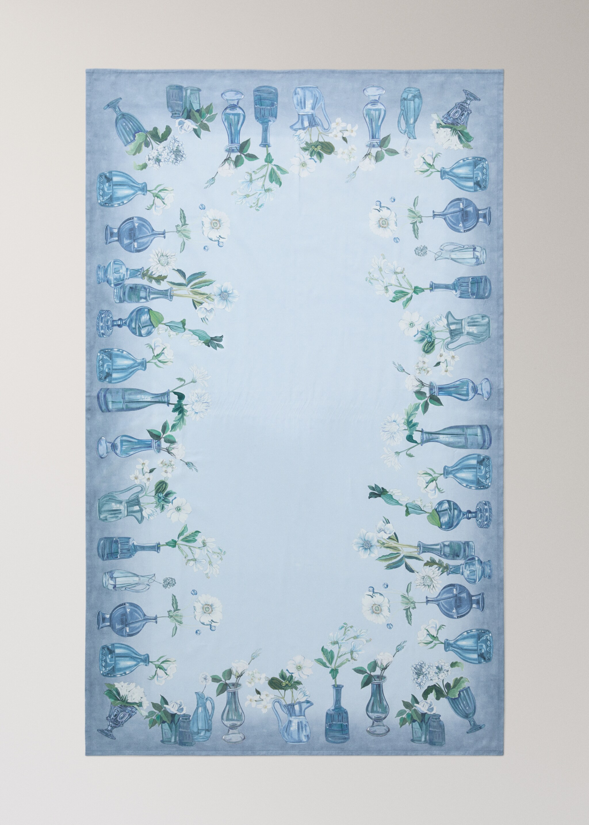 Скатертина з вазами та весняними квітами, на 6–8 персон - Детальніше про товар 4, Синій. Ref: 27011554-00.