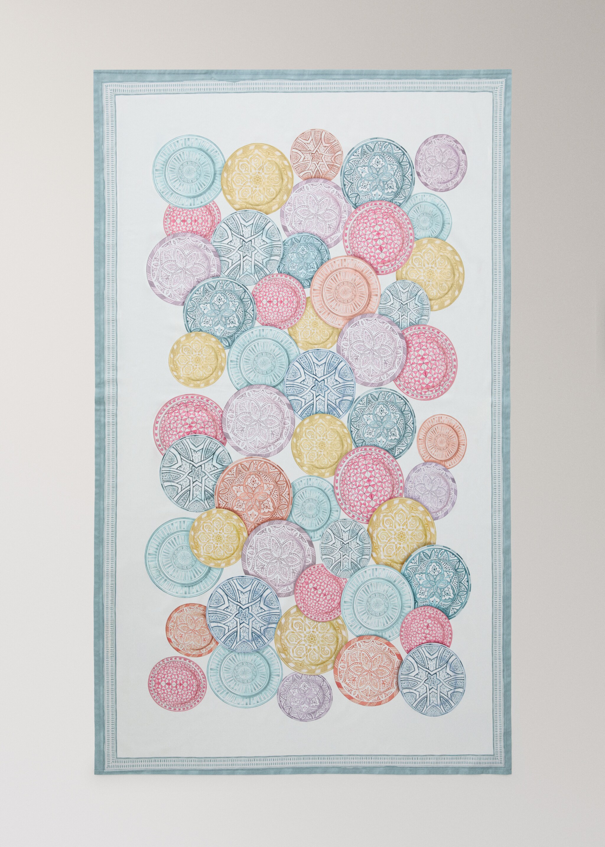 Mantel algodón platos estilo marroquí 6 a 8 comensales - Detalle del artículo 4, Amarillo. Ref: 27011557-00.