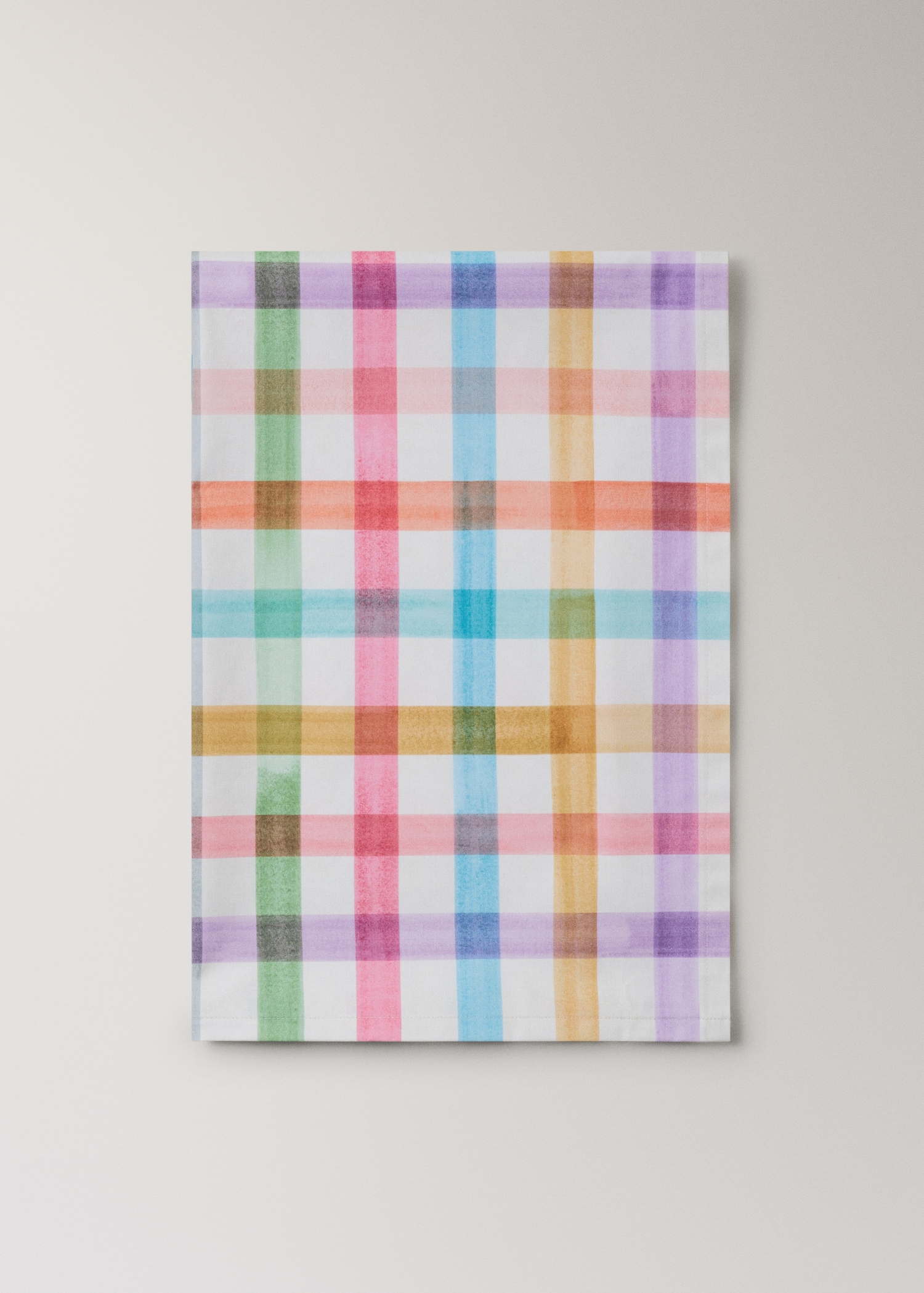 Resin-coated tablecloth with brushstroke stripe effect for 8 to 10 guests - Article without model