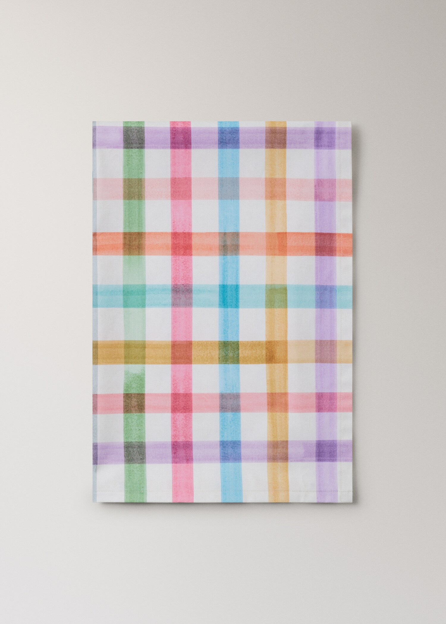 Resin-coated tablecloth with brushstroke stripe effect for 2 to 4 guests - Article without model