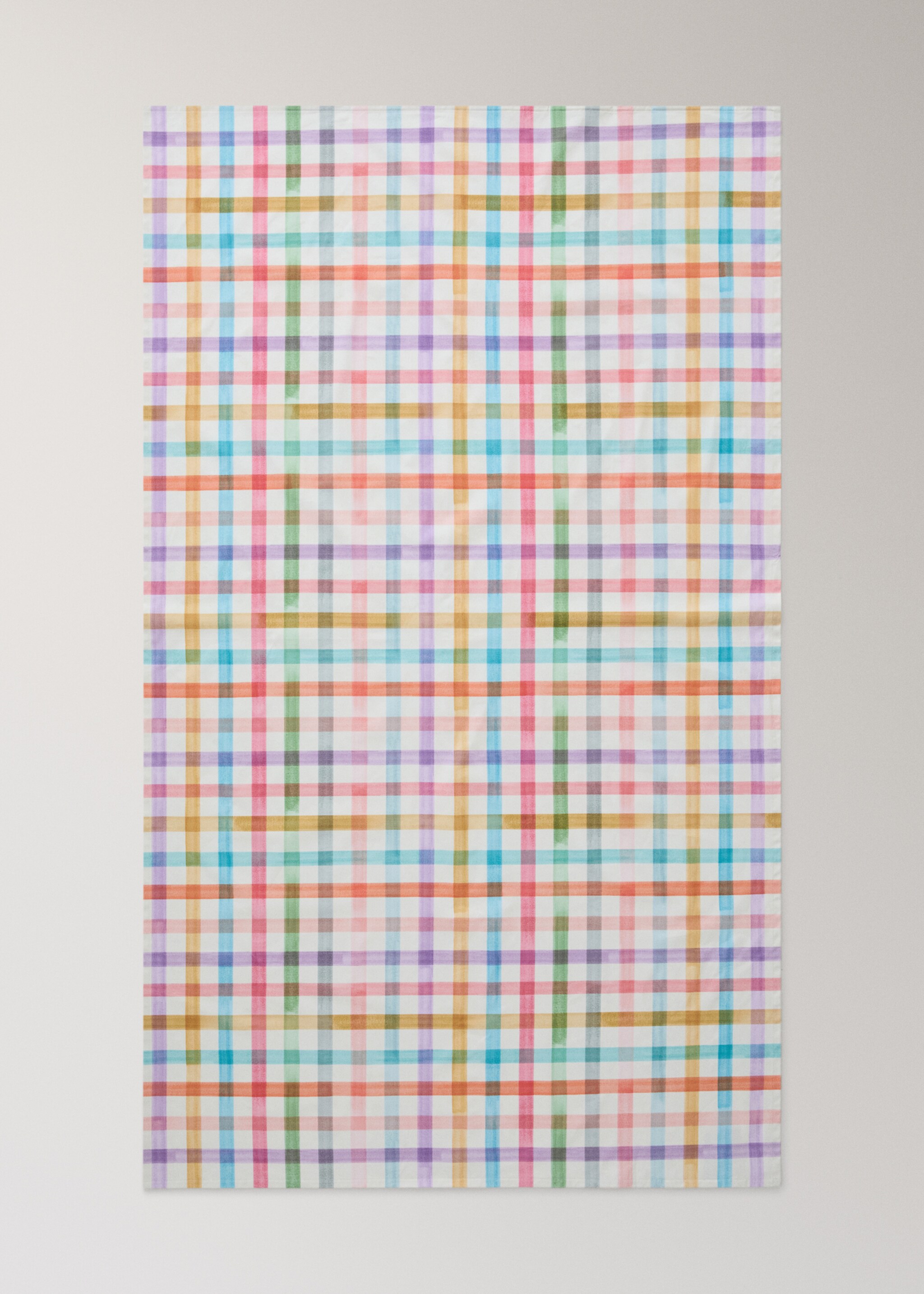 Mantel resinado rayas efecto pincelado 6 a 8 comensales - Detalle del artículo 3, Azul. Ref: 27011561-00.