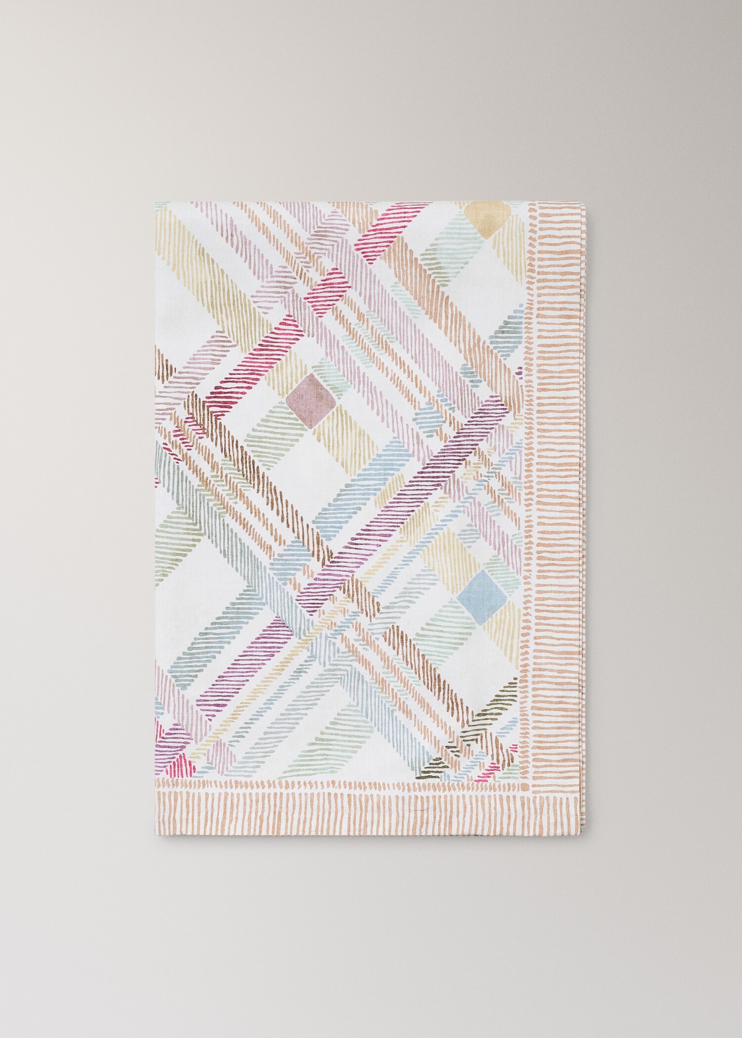 Multicolored printed cotton tablecloth for 2 to 4 people - Article without model