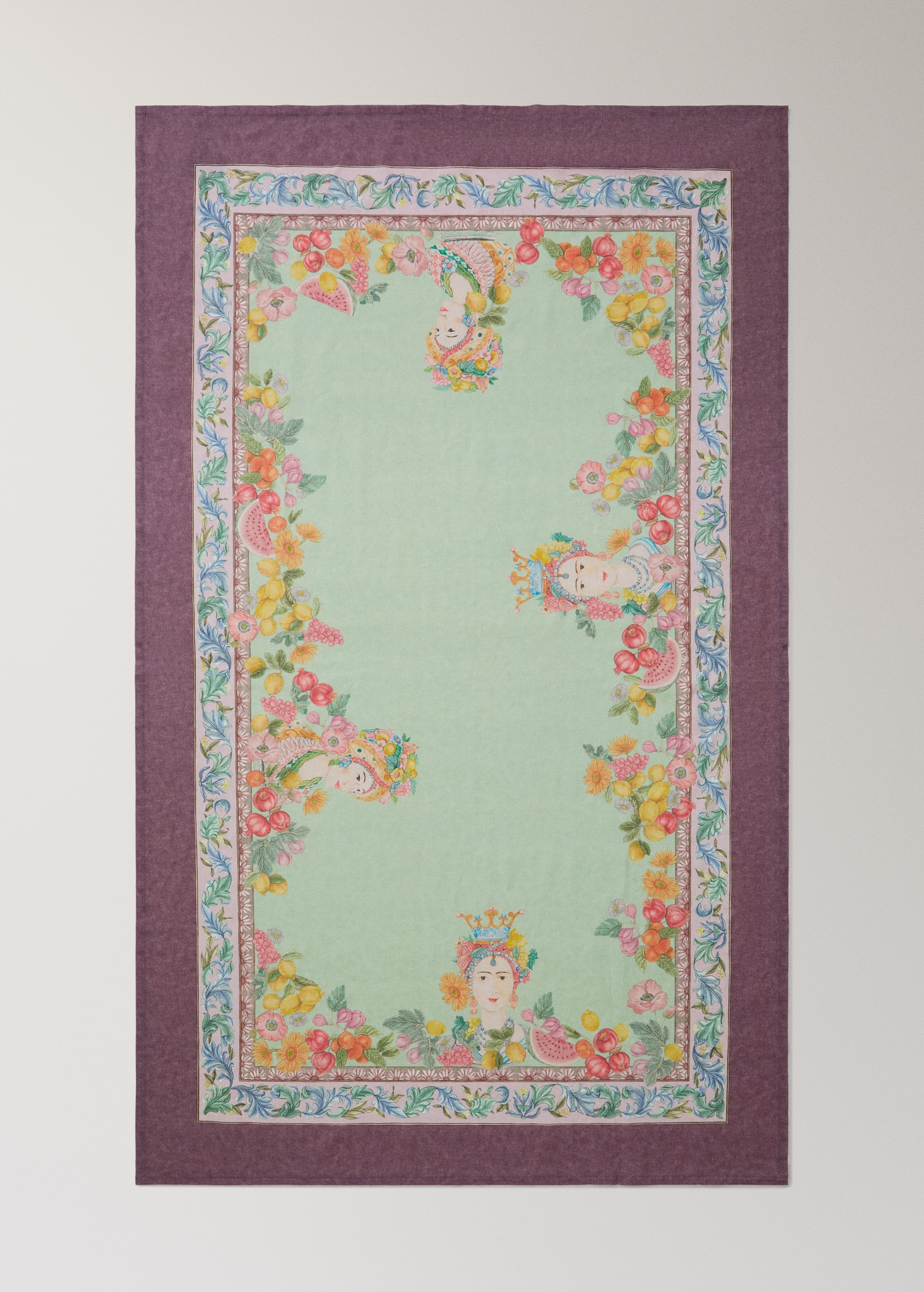 Fruit print cotton-linen tablecloth for 8 to 10 guests - Details of the article 4