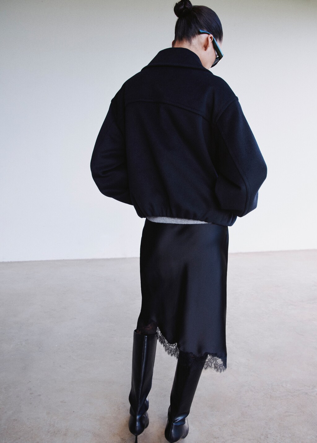 Wool jacket with shirt collar