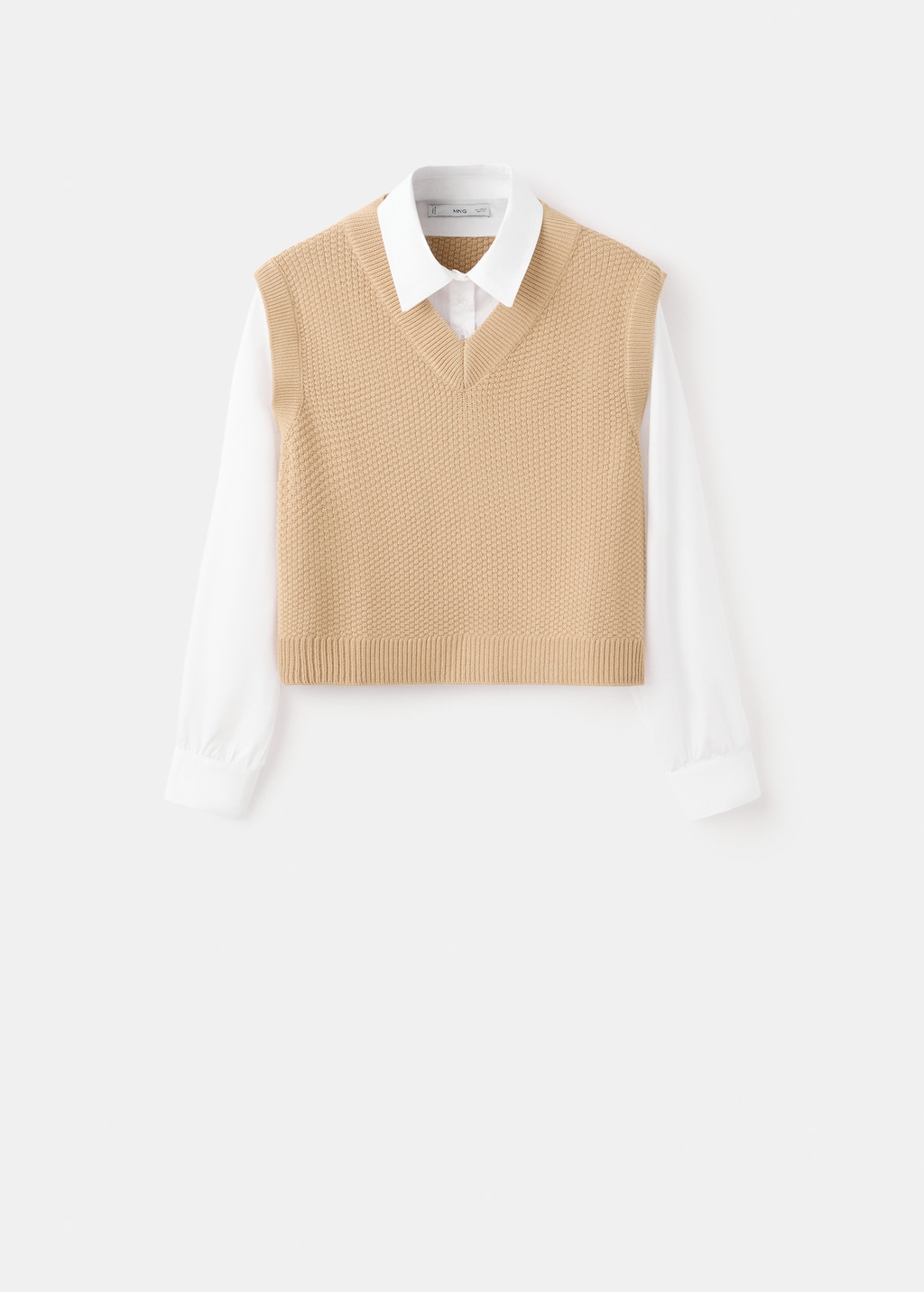 Mixed V-neck sweater