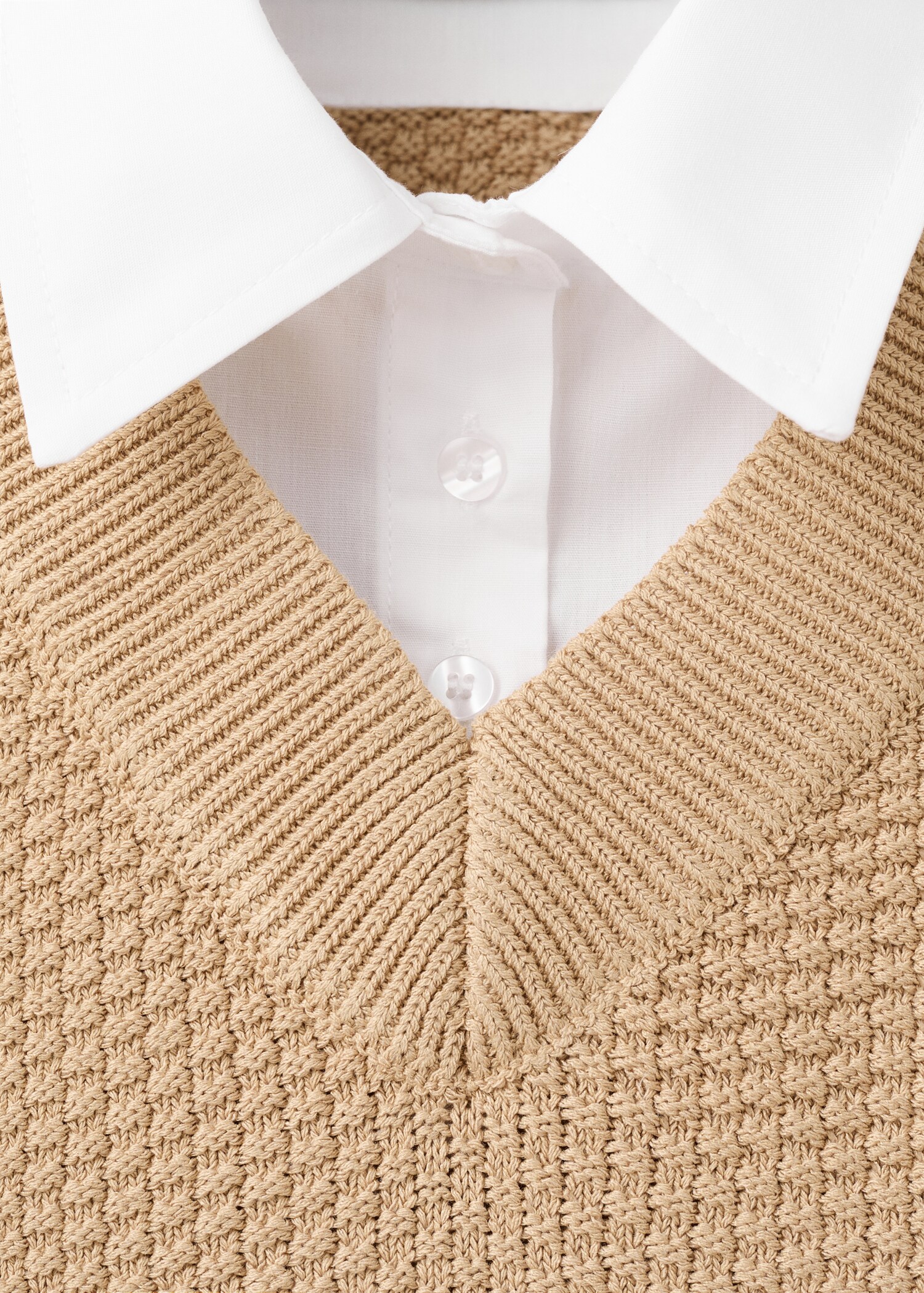 Mixed V-neck sweater - Details of the article 8
