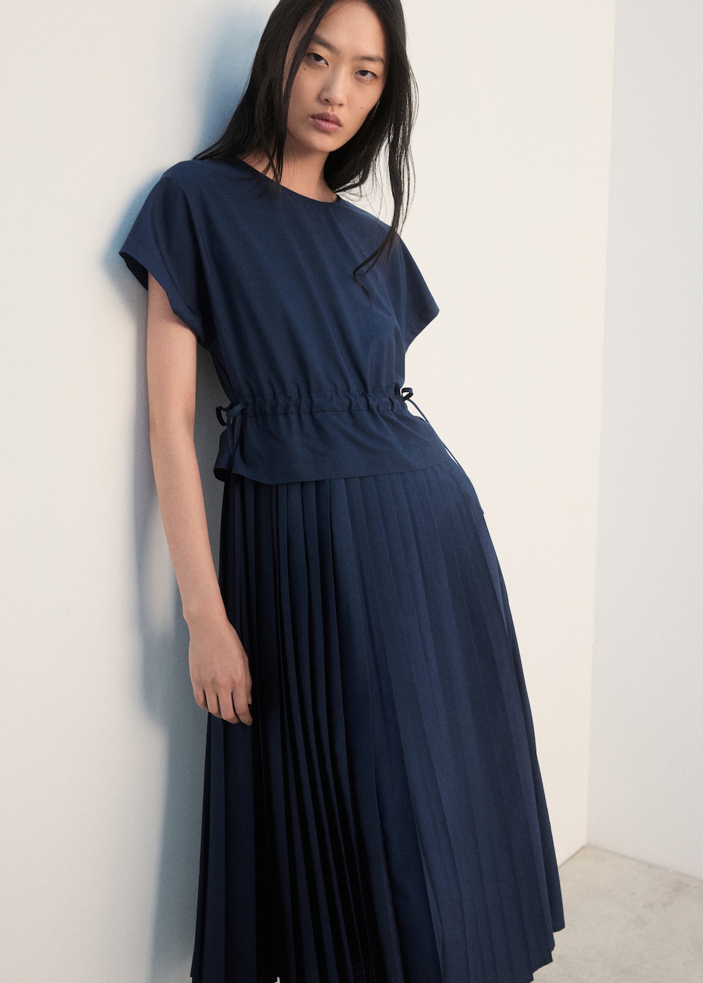 Pleated A-line dress