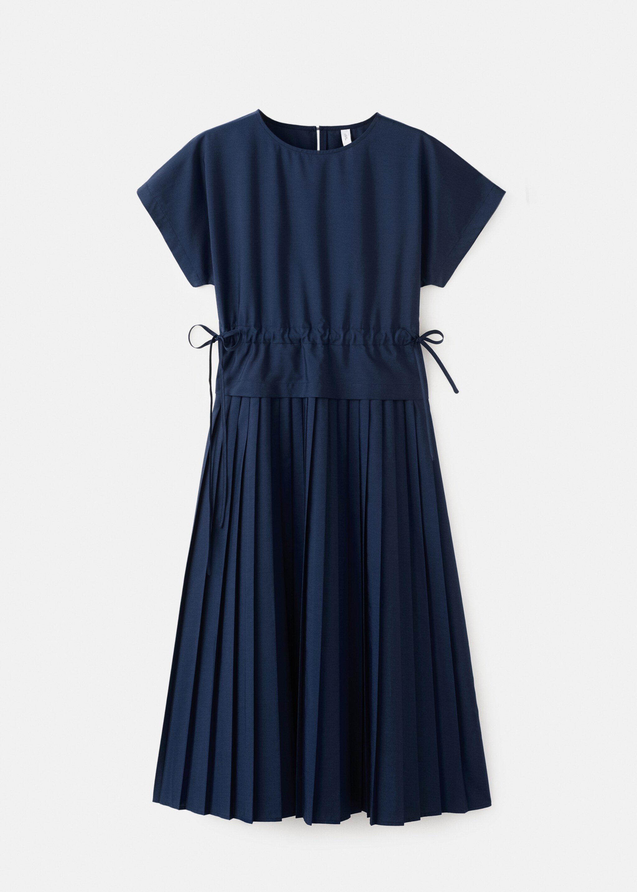 Pleated A-line dress - Article without model, Navy. Ref: 27012543-00.