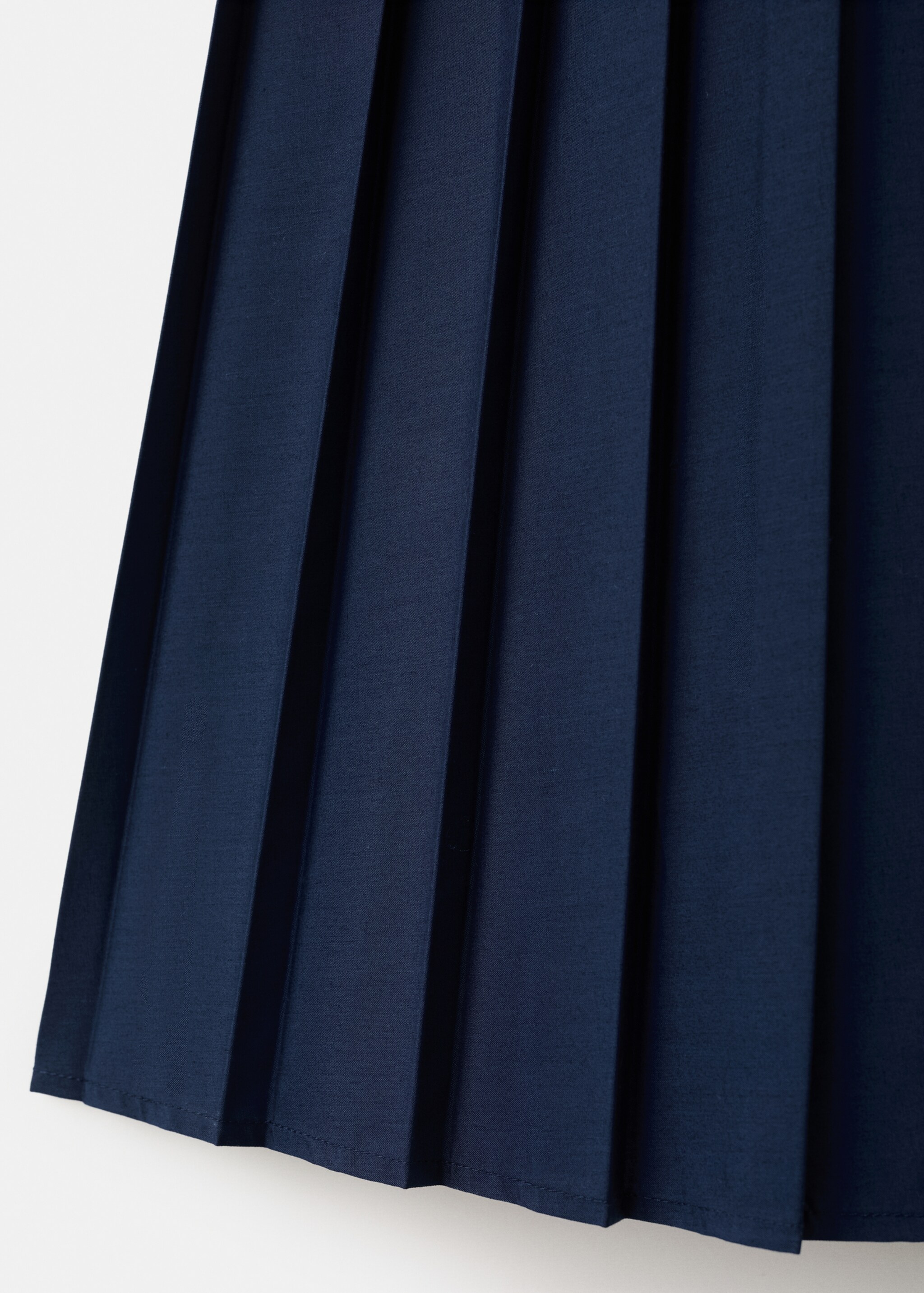 Pleated A-line dress - Details of the article 0, Navy. Ref: 27012543-00.
