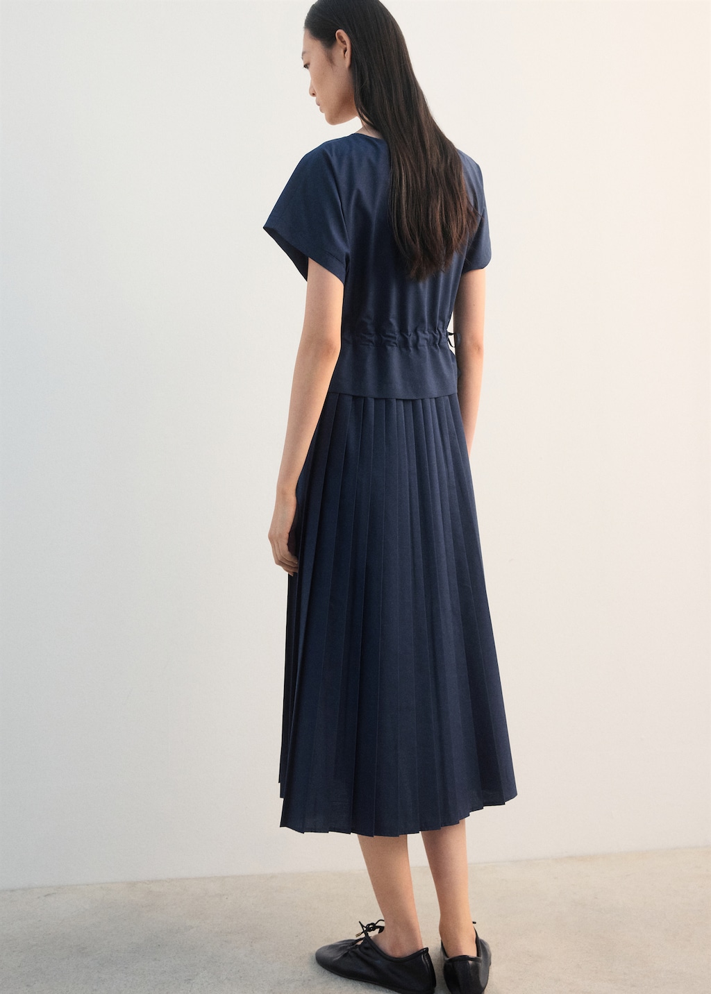 Pleated A-line dress