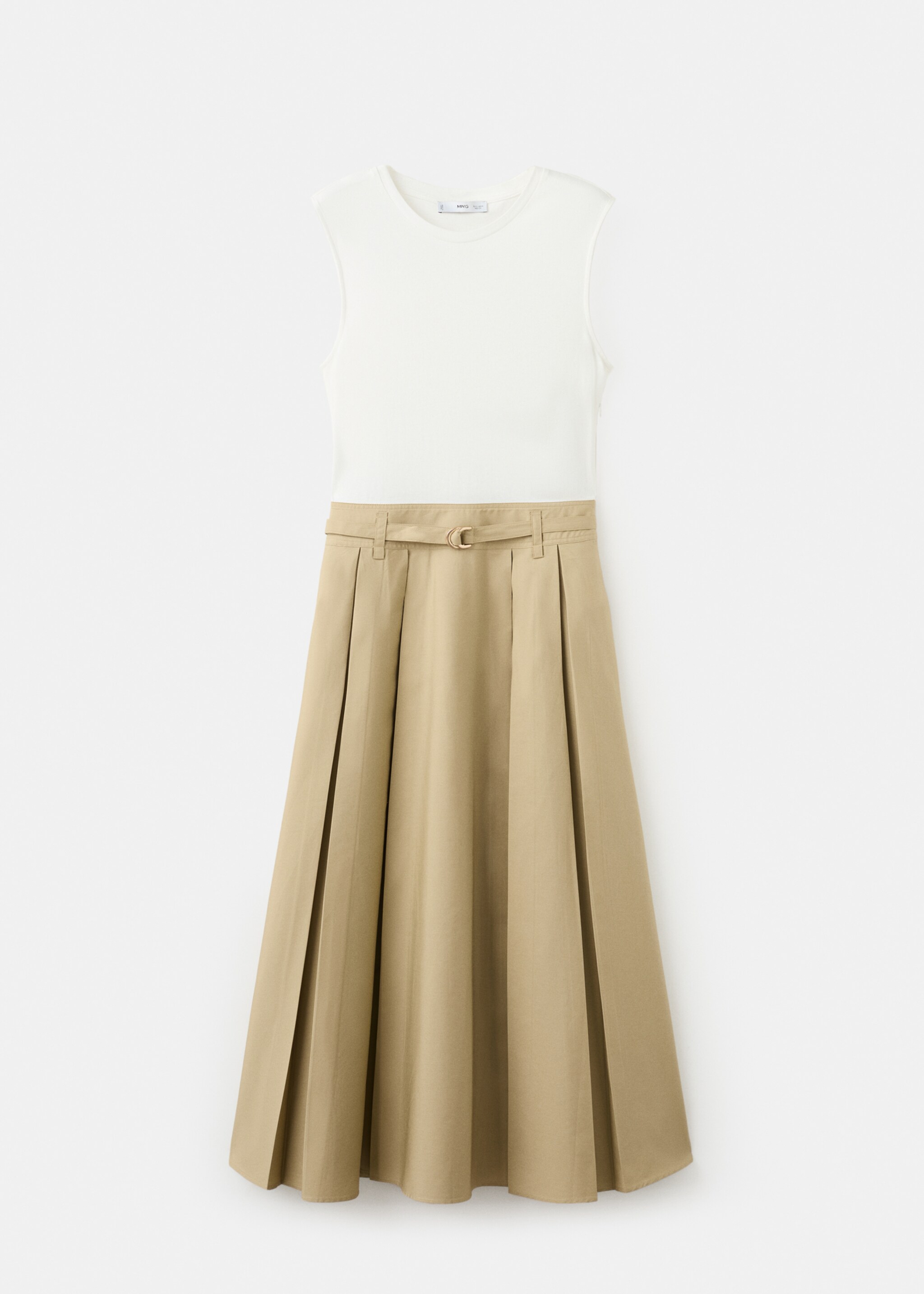 Flared midi-dress with belt - Article without model, Medium Brown. Ref: 27012544-00.