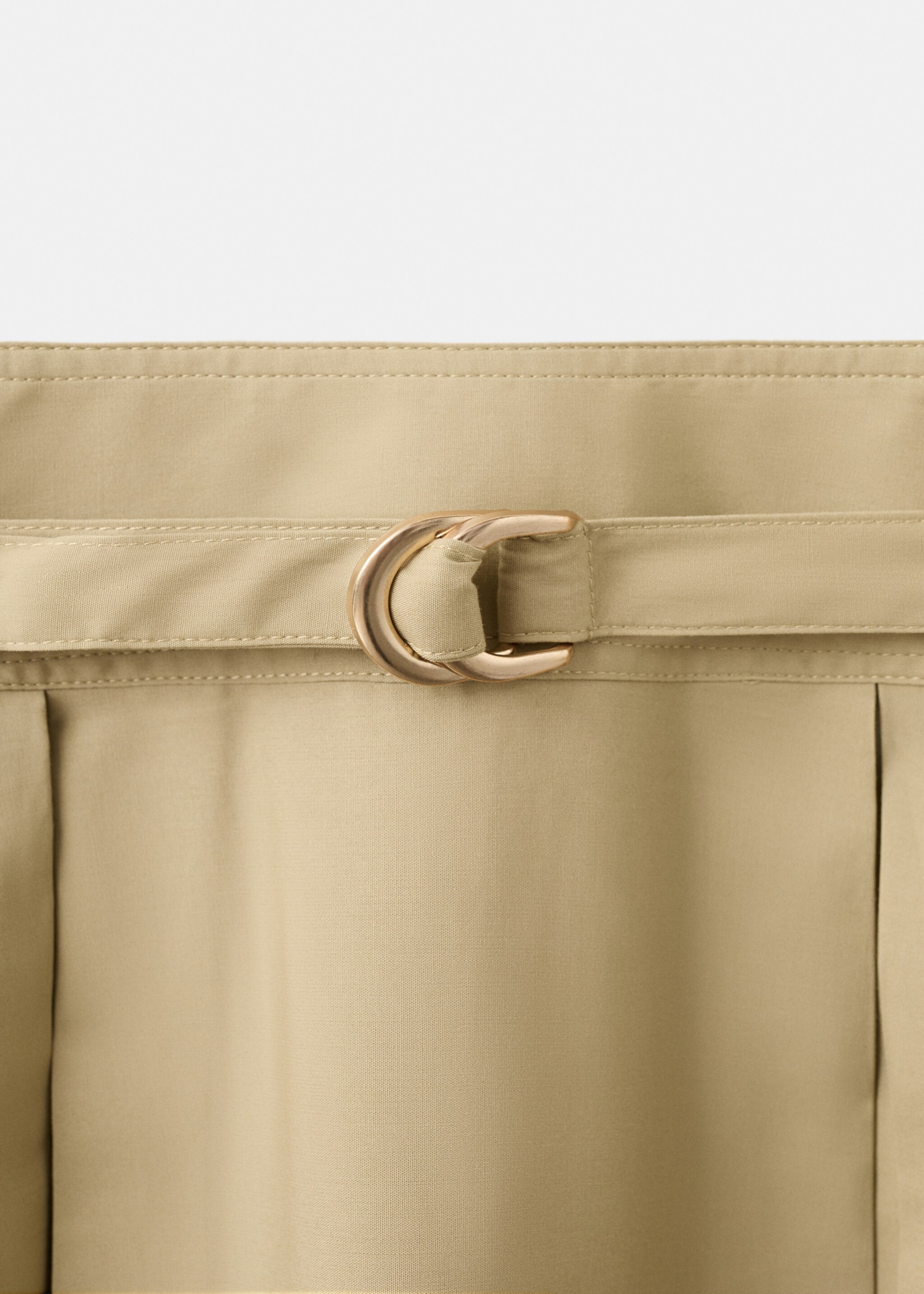 Flared midi-dress with belt - Details of the article 8, Medium Brown. Ref: 27012544-00.