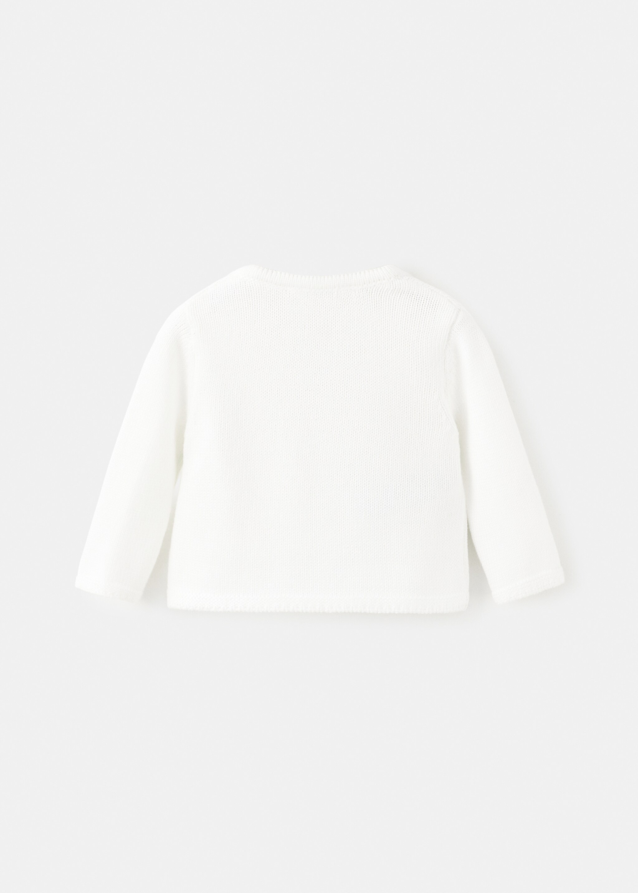 Zweireihiger Strick-Cardigan - Rückseite des Artikels, Cremeweiß. Ref: 27012549-00.