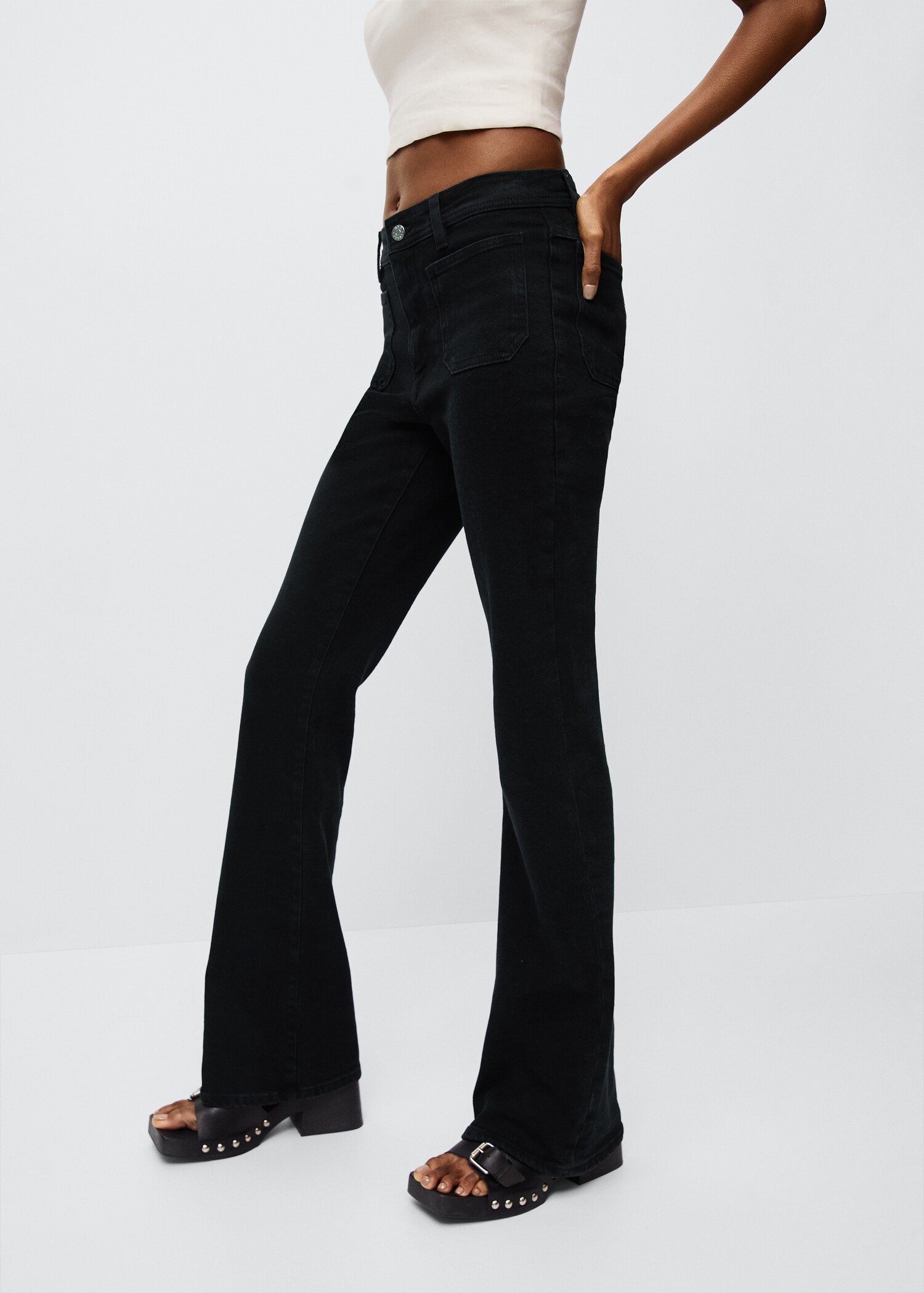 Flared jeans with pocket - Medium plane