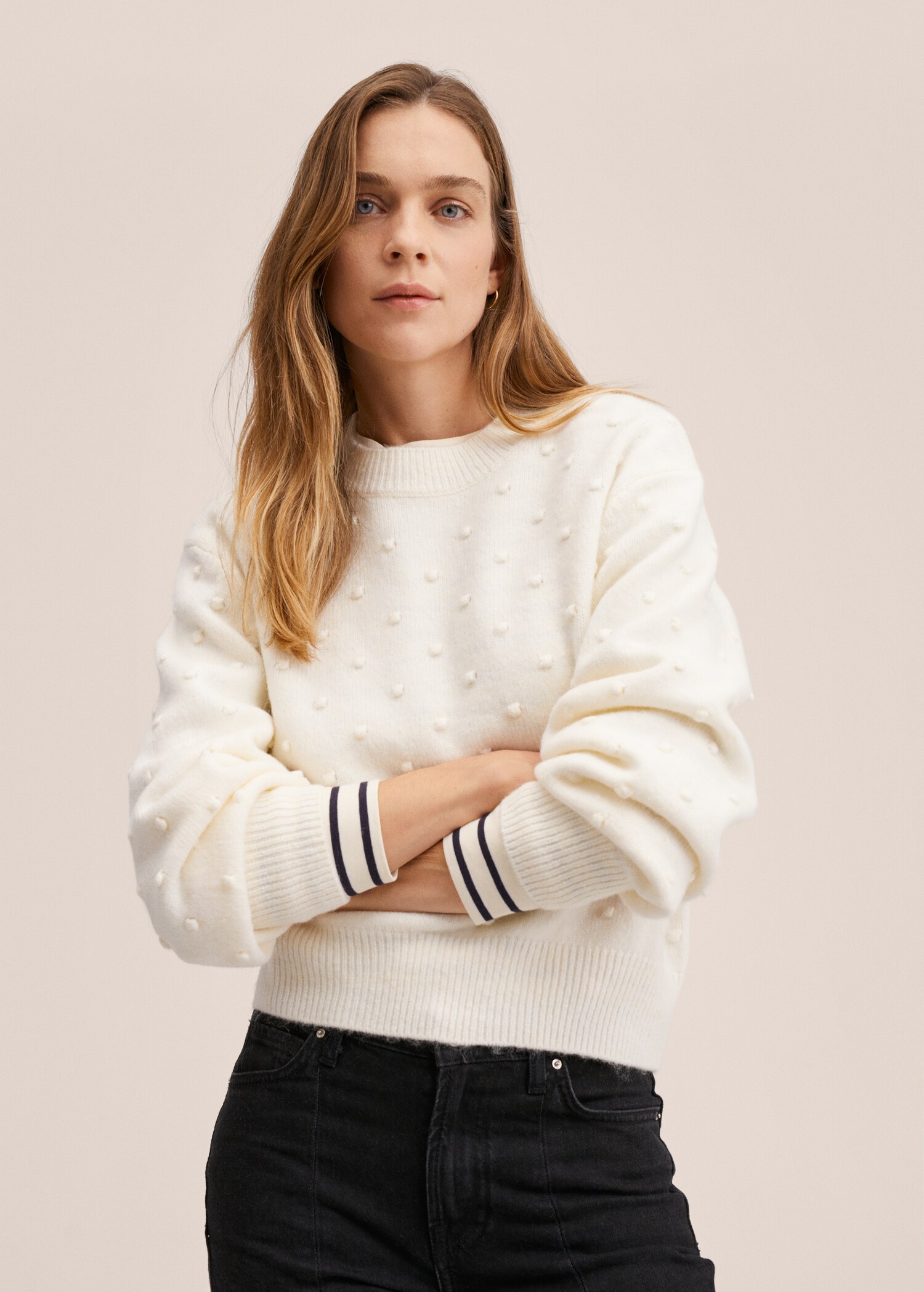 Textured knit sweater - Medium plane