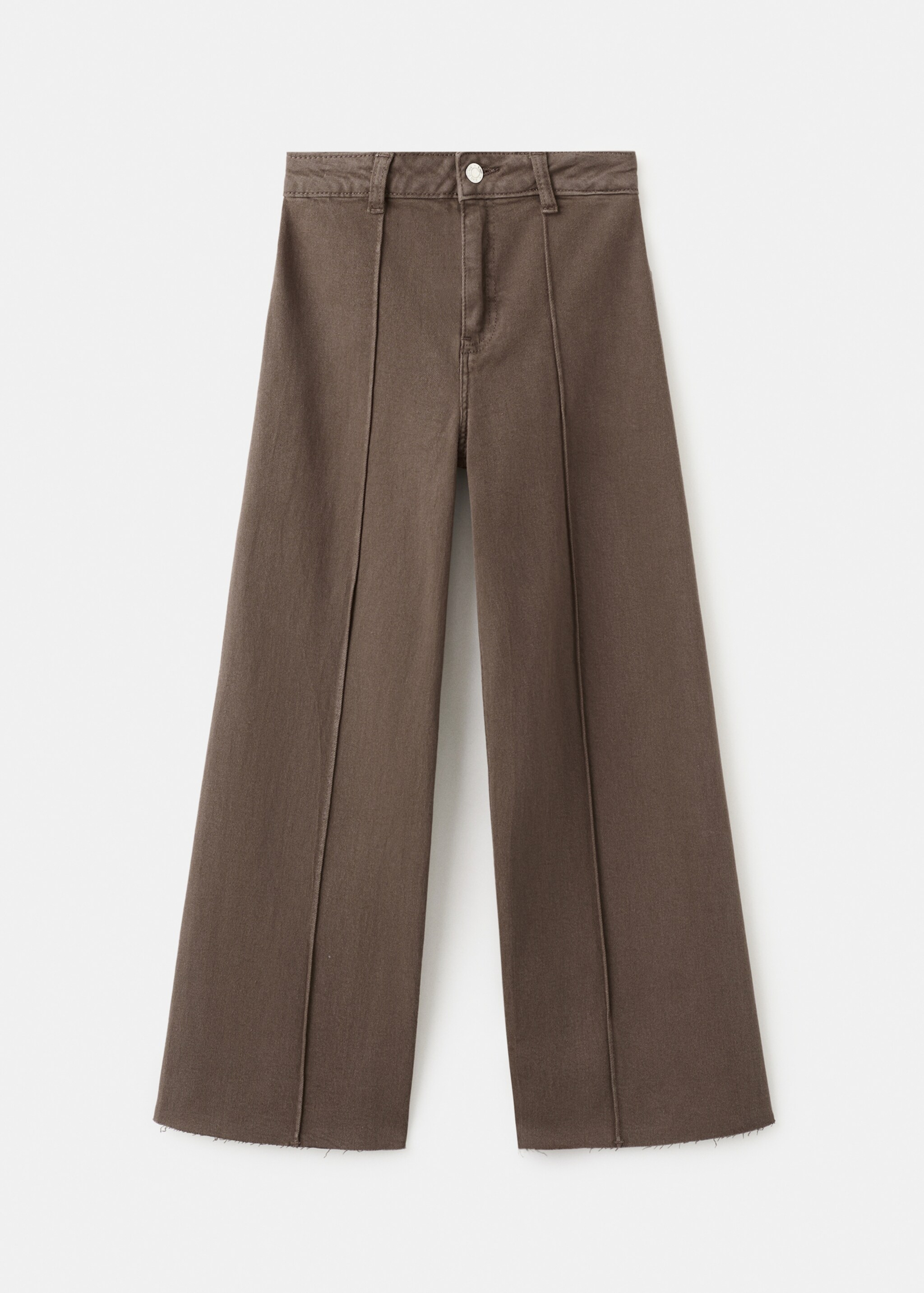 Culotte jeans with seam detail - Article without model, Brown. Ref: 27012892-00.
