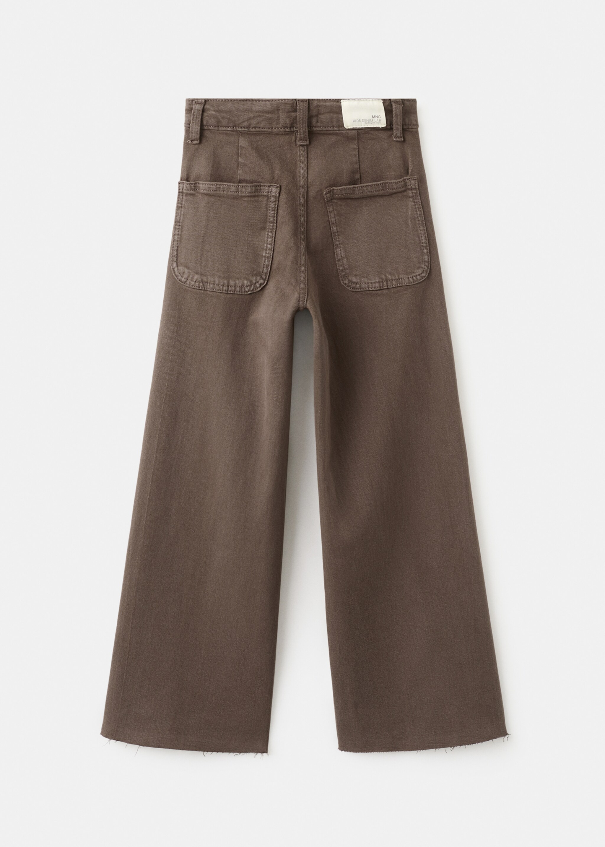Culotte jeans with seam detail - Reverse of the article, Brown. Ref: 27012892-00.
