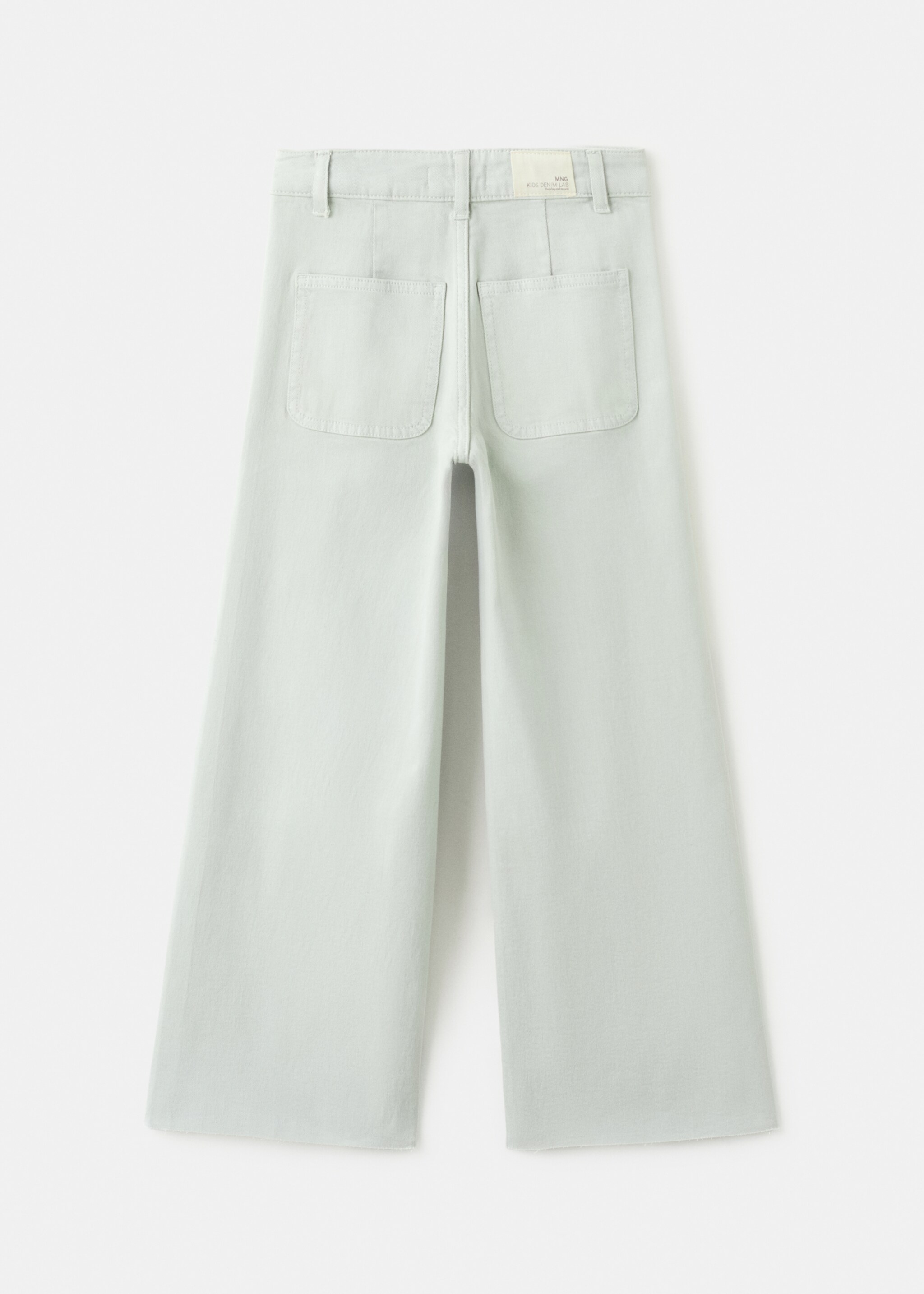 Culotte jeans with seam detail - Reverse of the article, Aqua Green. Ref: 27012892-00.