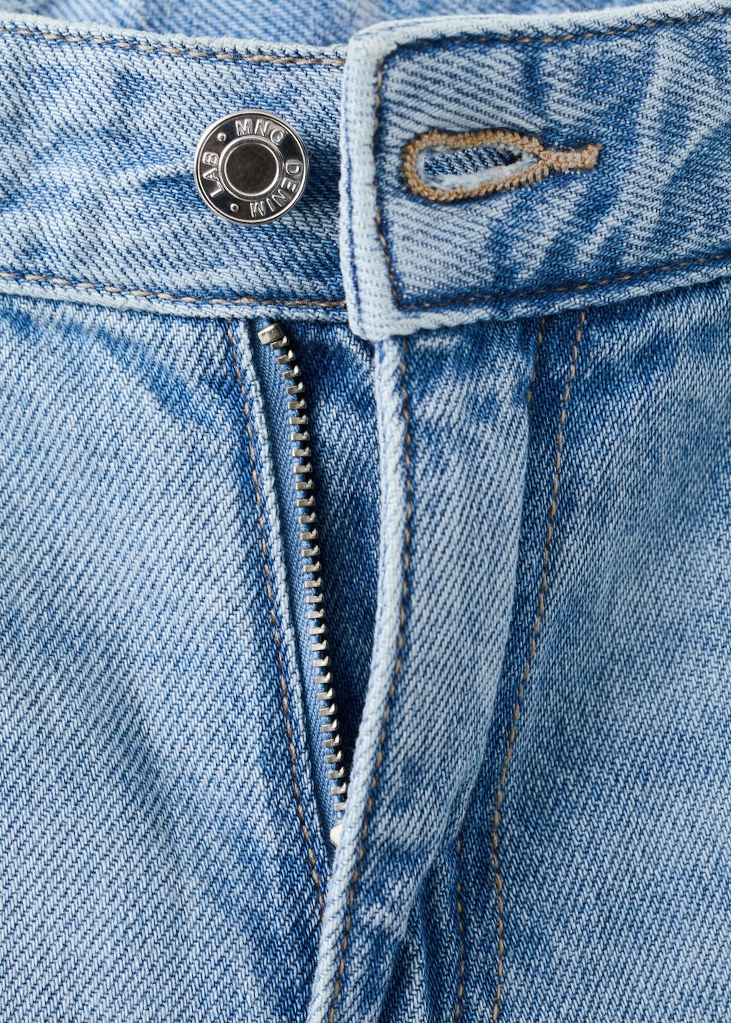 Two-tone wide leg jeans