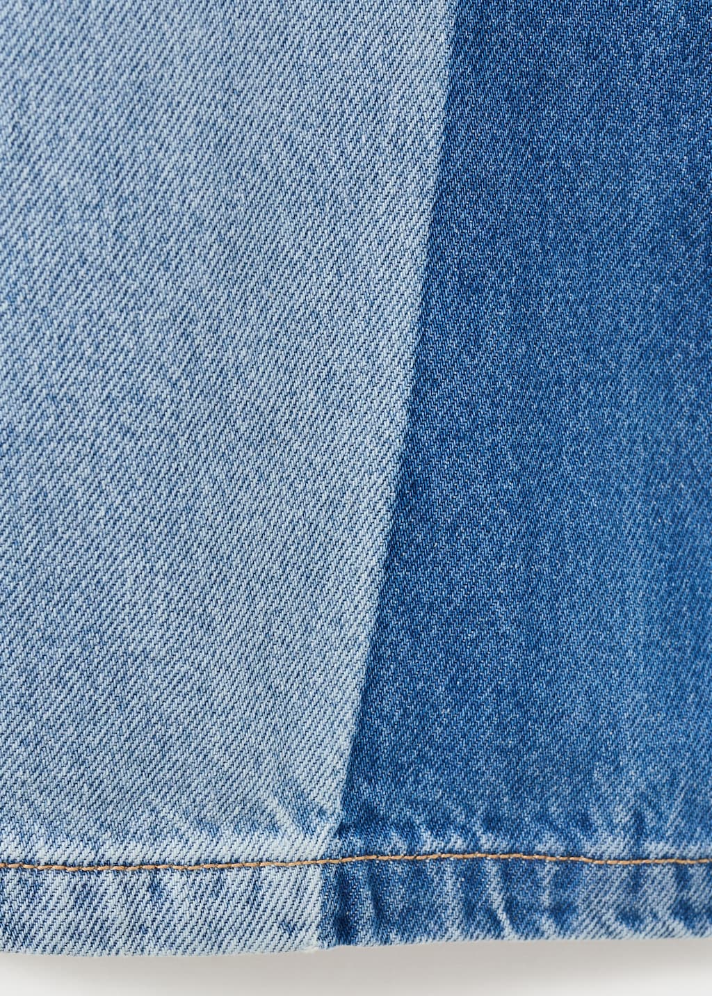 Two-tone wide leg jeans