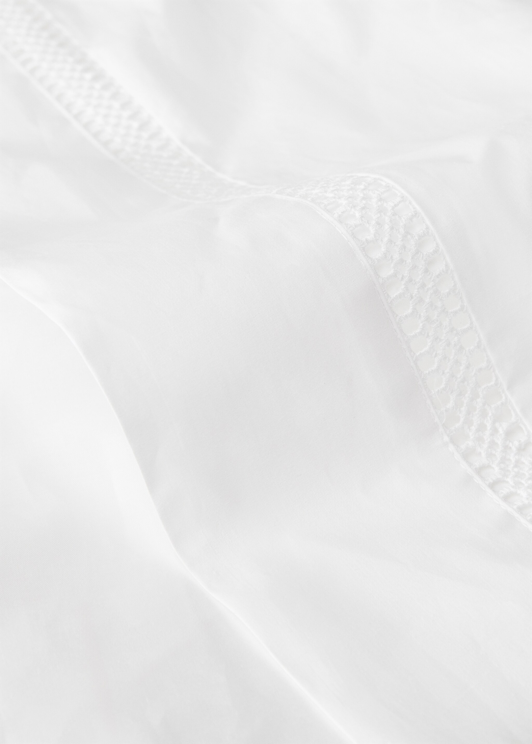 Percale cotton entrees flat sheet Superking bed - Details of the article 2, White. Ref: 27012897-00.