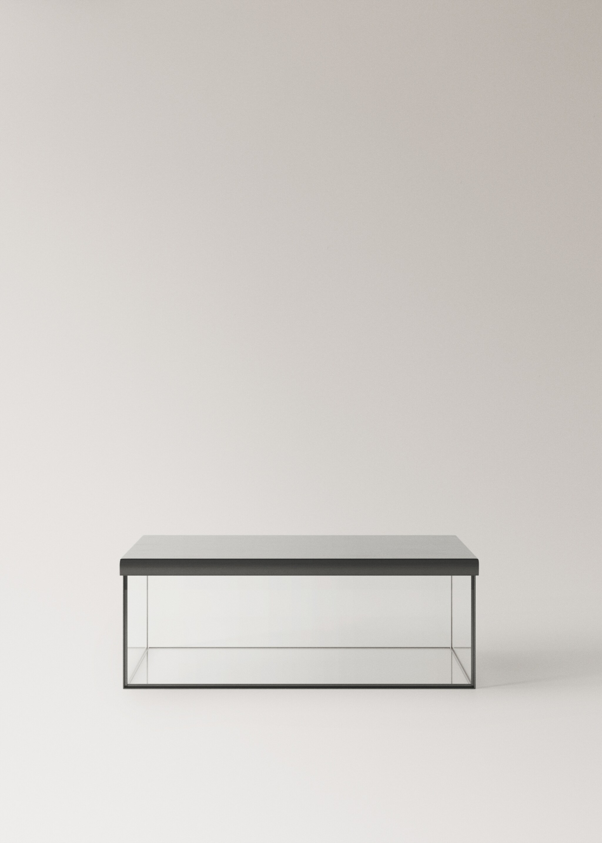 Large glass box with metal contrast - Article without model, Silver. Ref: 27012907-00.