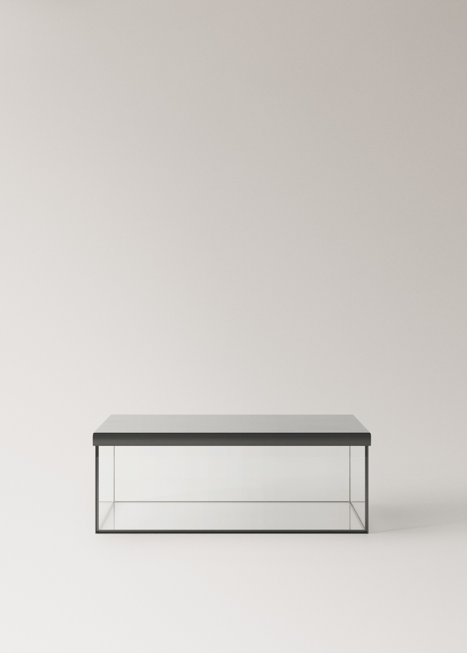 Large glass box with metal contrast - Article without model