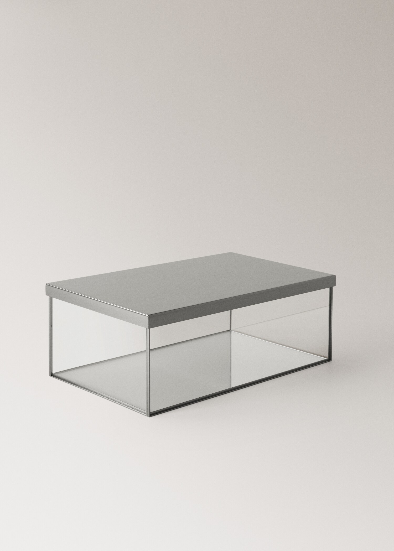 Large glass box with metal contrast - Details of the article 1