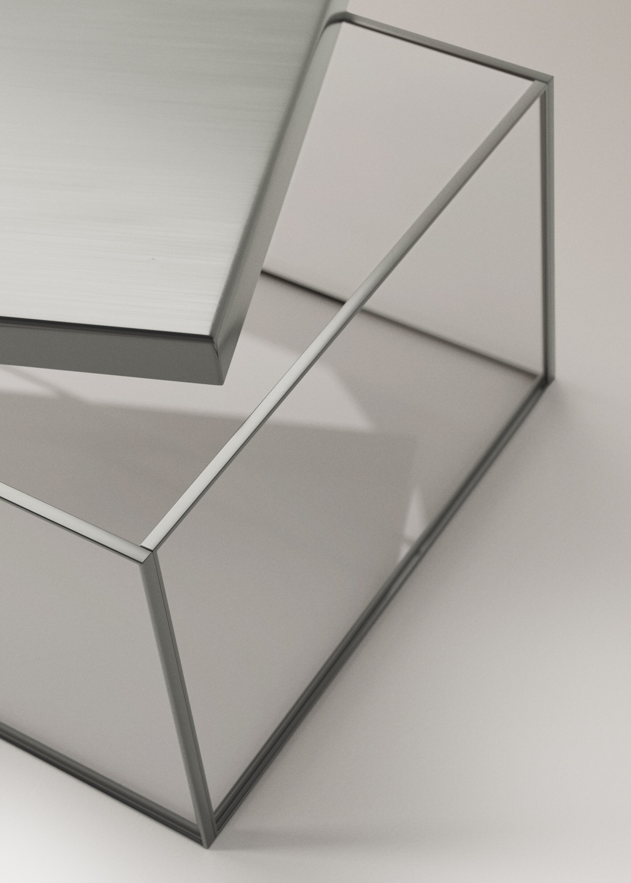 Large glass box with metal contrast - Details of the article 2, Silver. Ref: 27012907-00.