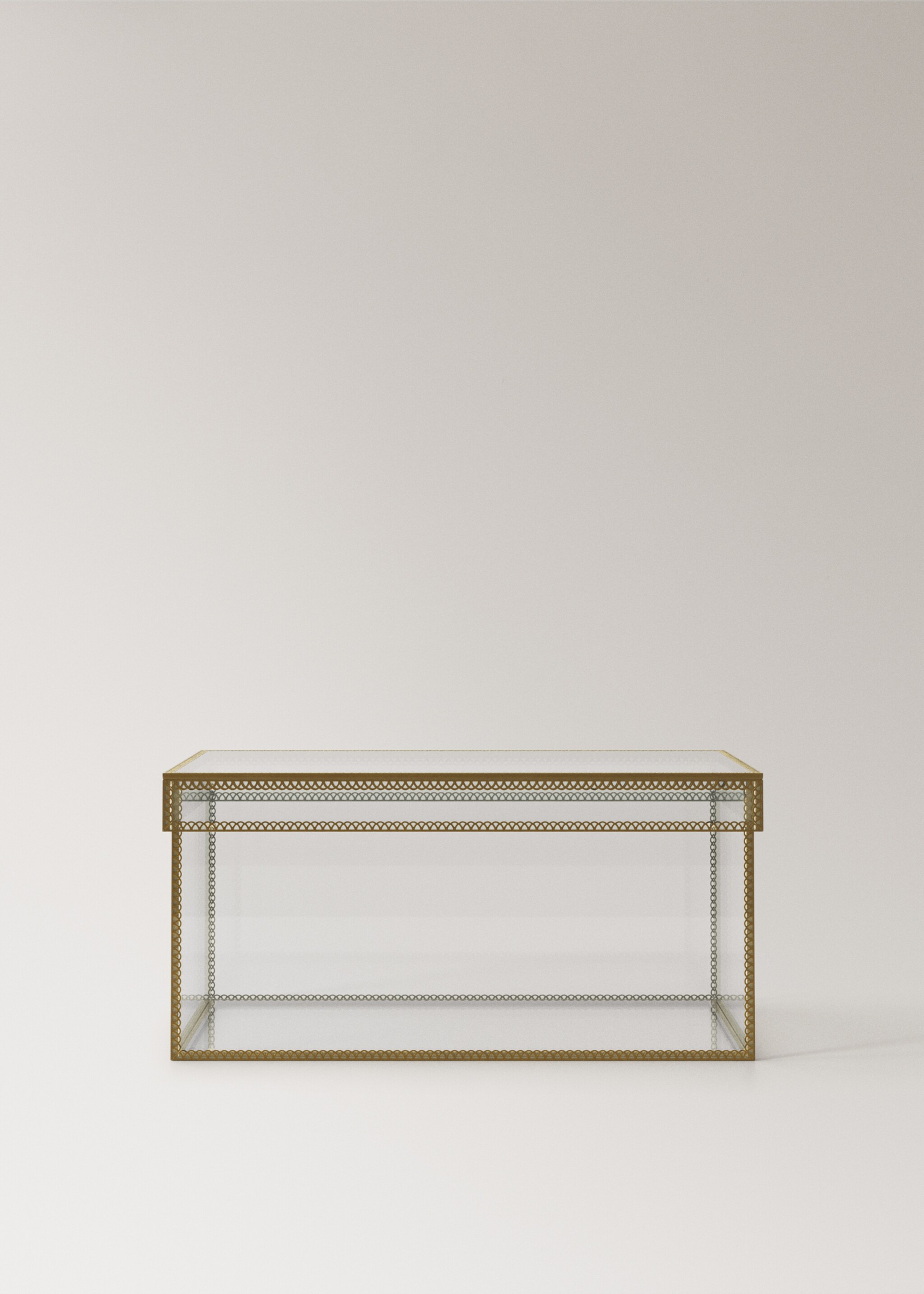 Medium metal-edged box - Article without model, Gold. Ref: 27012912-00.