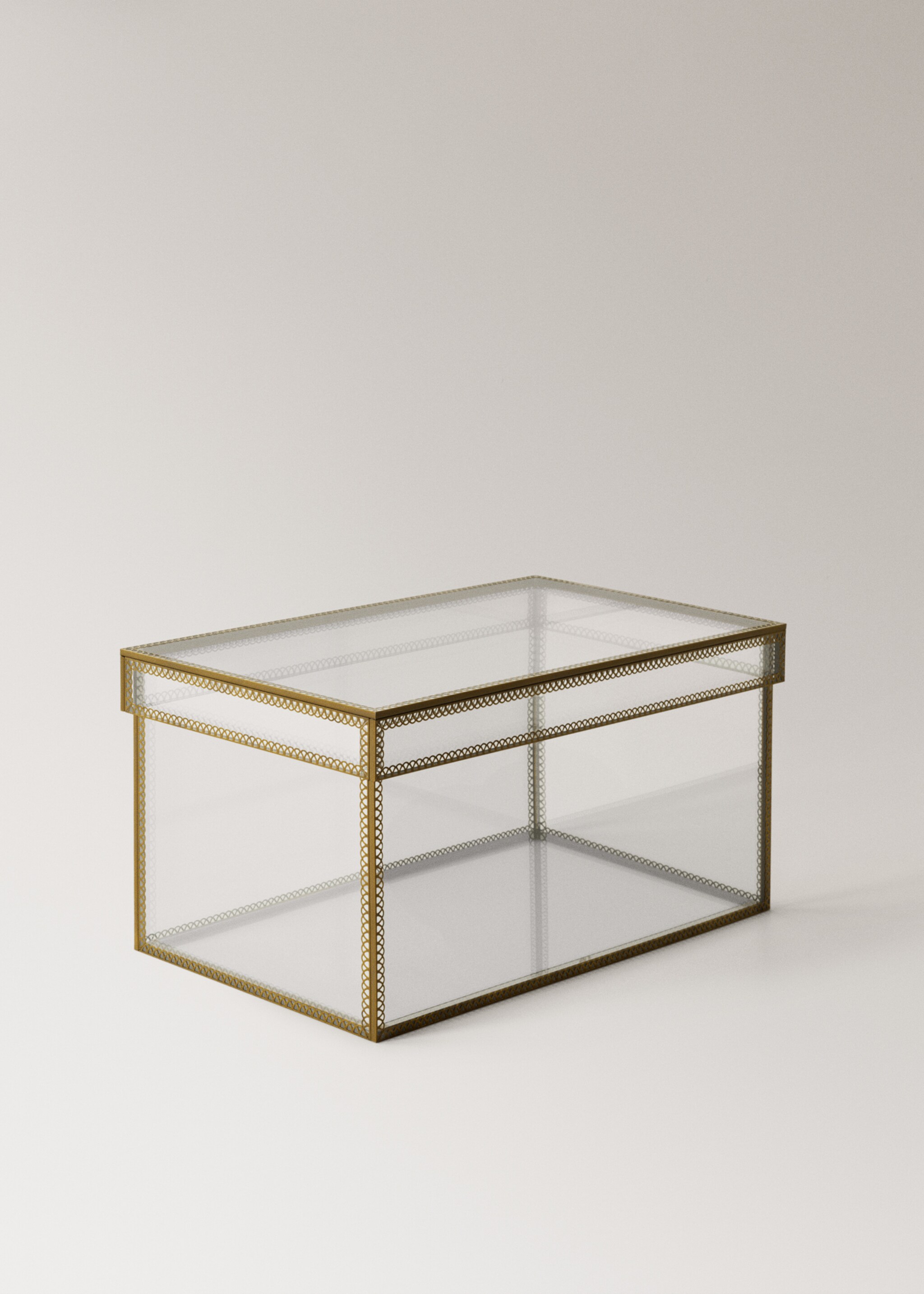 Medium metal-edged box - Details of the article 1, Gold. Ref: 27012912-00.