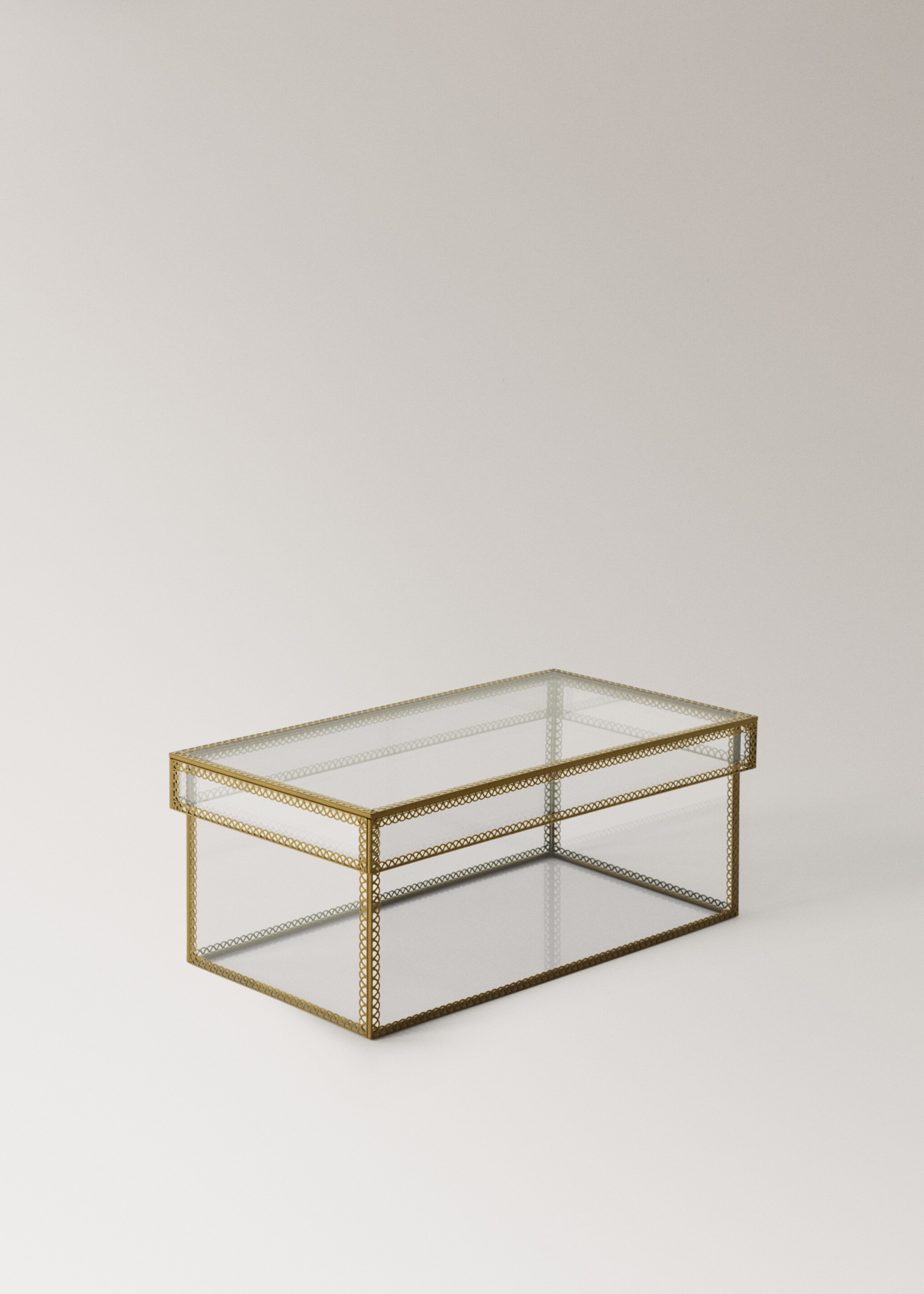 Large metal-edged box - Details of the article 1, Gold. Ref: 27012913-00.